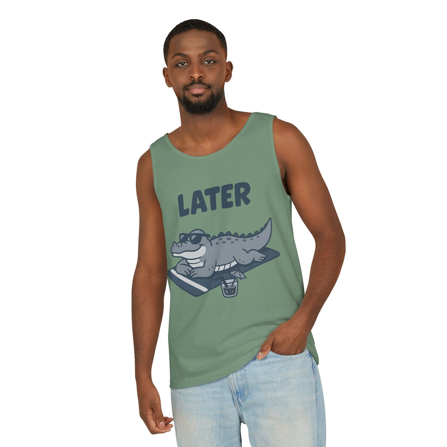 Funny Crocodile Tank Top - ‘Later Gator’ Cute Graphic Croc Tee, Summer Vest, Beach Gift, Sarcastic Animal Humor, Festival and Everyday Wear