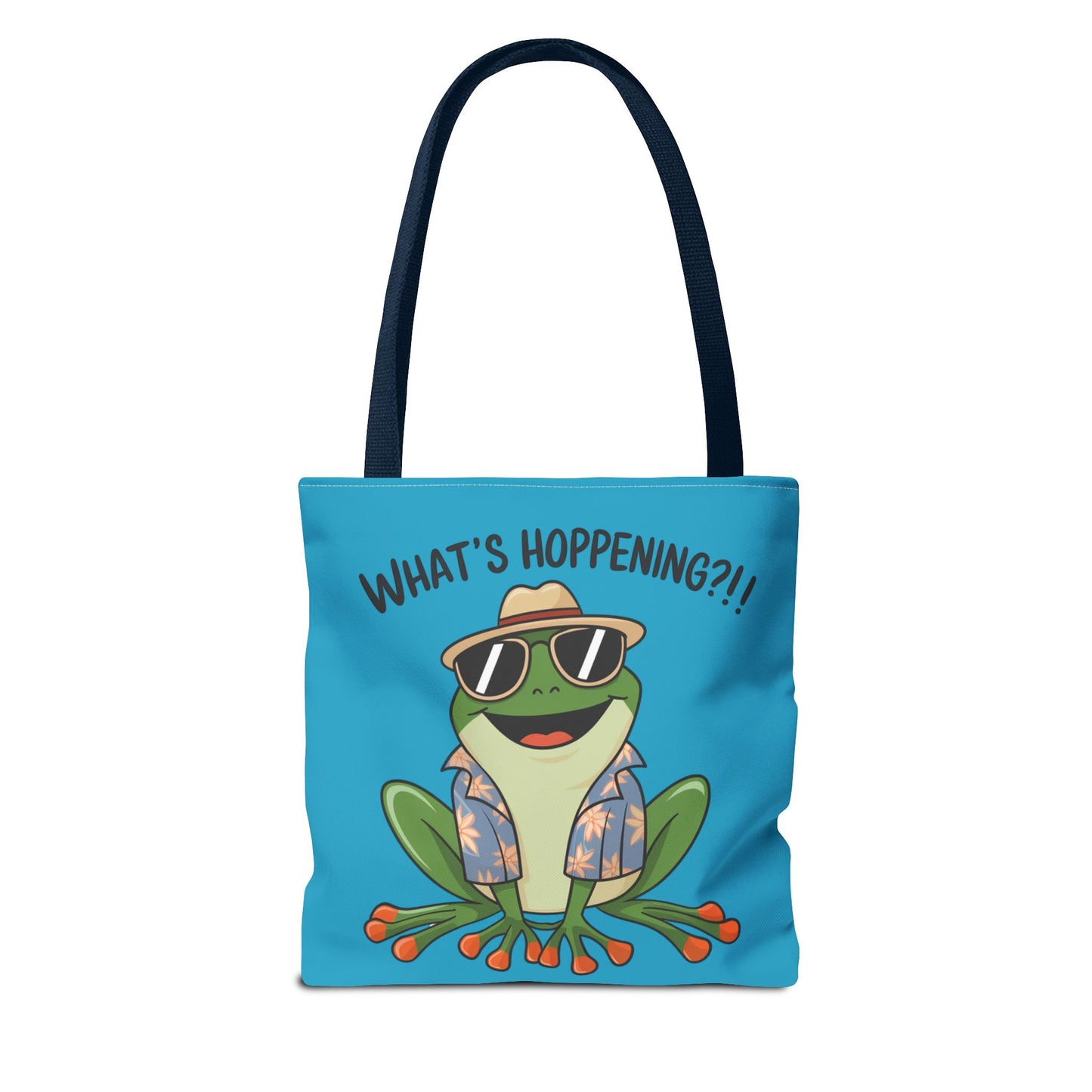 Frog Tote Bag - What's Hoppening Pun Design