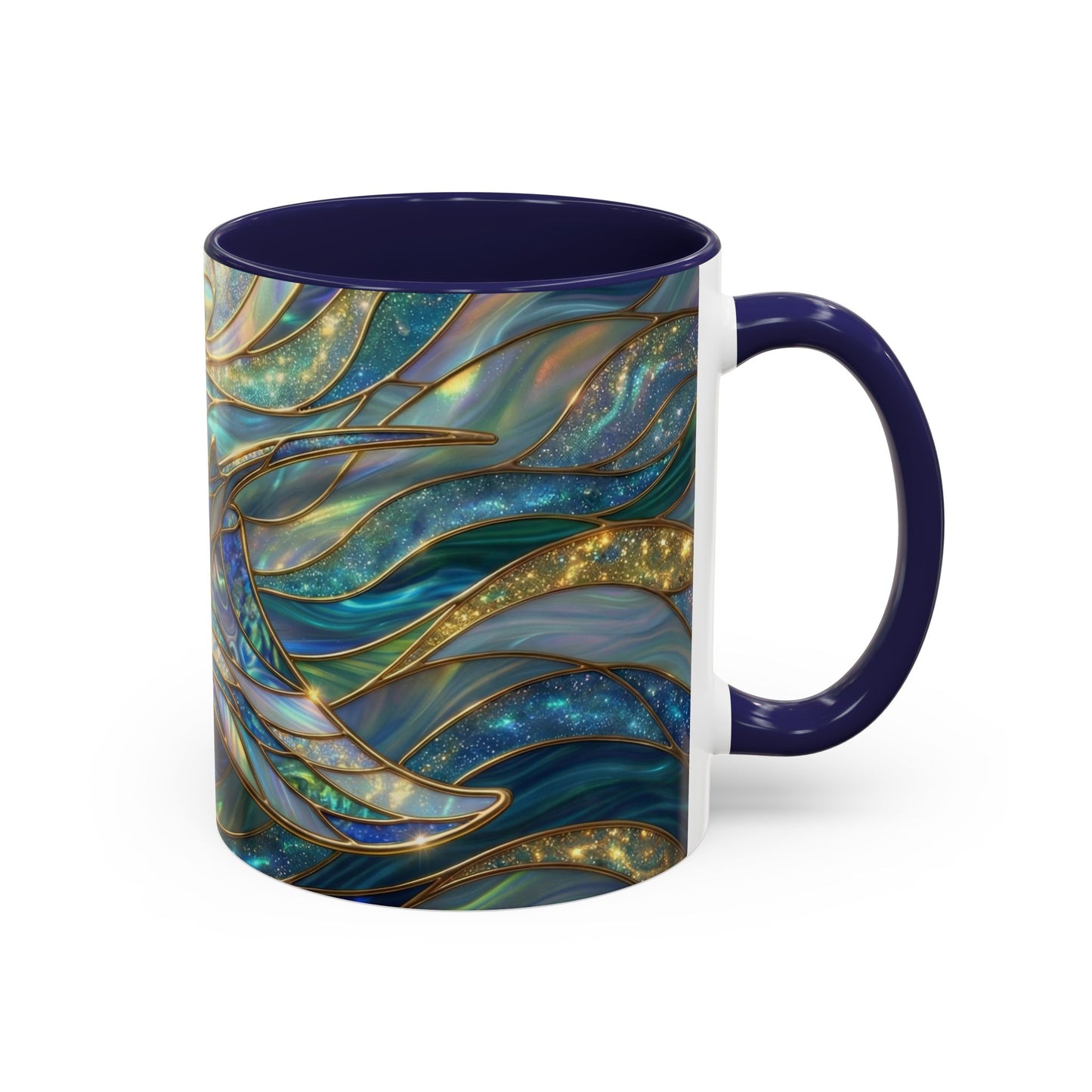 Stained Glass Manta Ray Mug, Ocean Coffee Cup, Manta Ray Art Mug, Nautical Gift, Coastal Decor Mug, Marine Life Coffee Cup