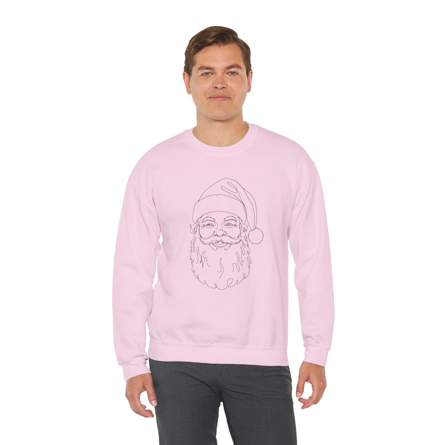 Minimalist Santa Sweatshirt | Modern Line Art Christmas Crewneck | Simple Holiday Sweater | Cozy Neutral Xmas Gift for Him or Her