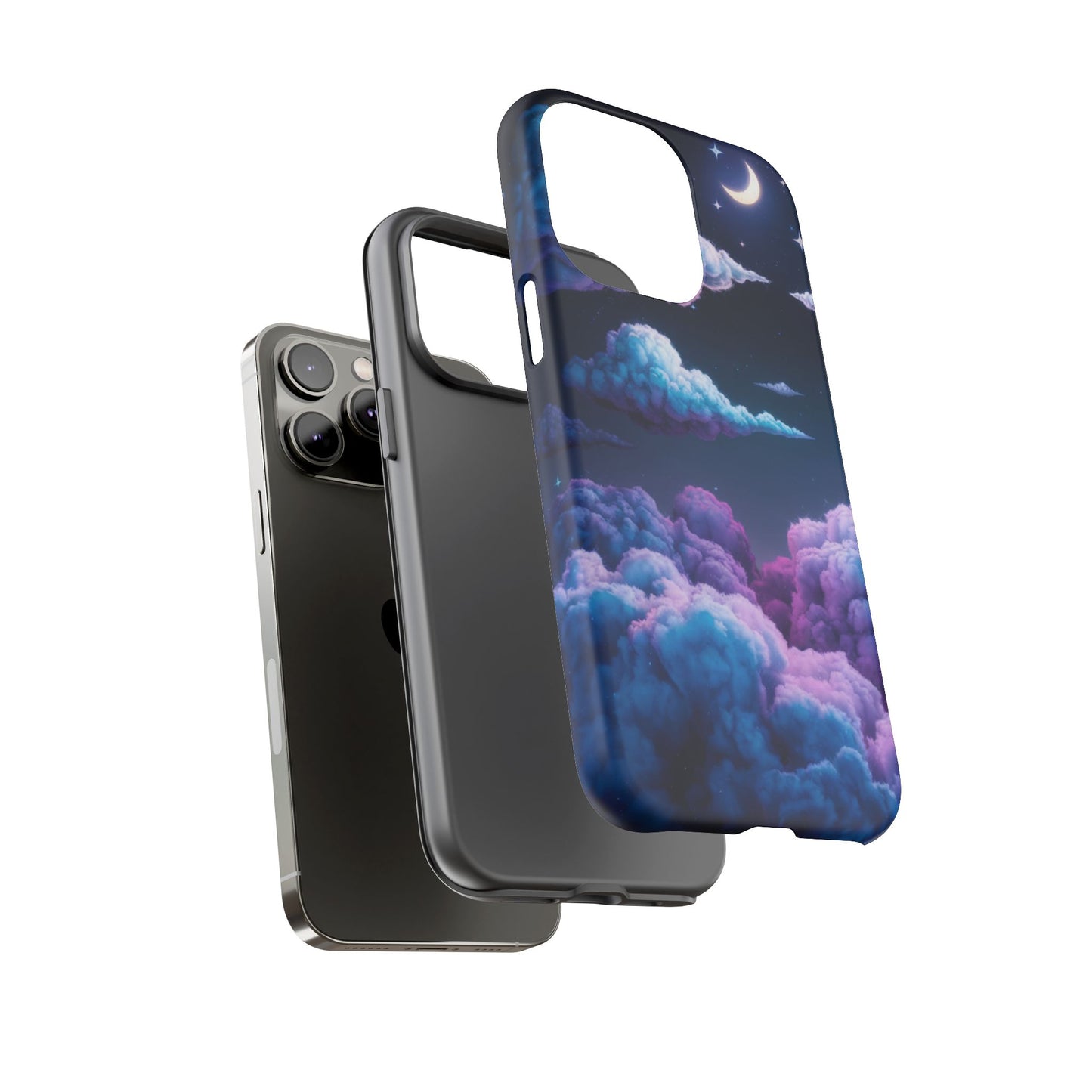Dreamy Clouds & Moon Tough iPhone Case