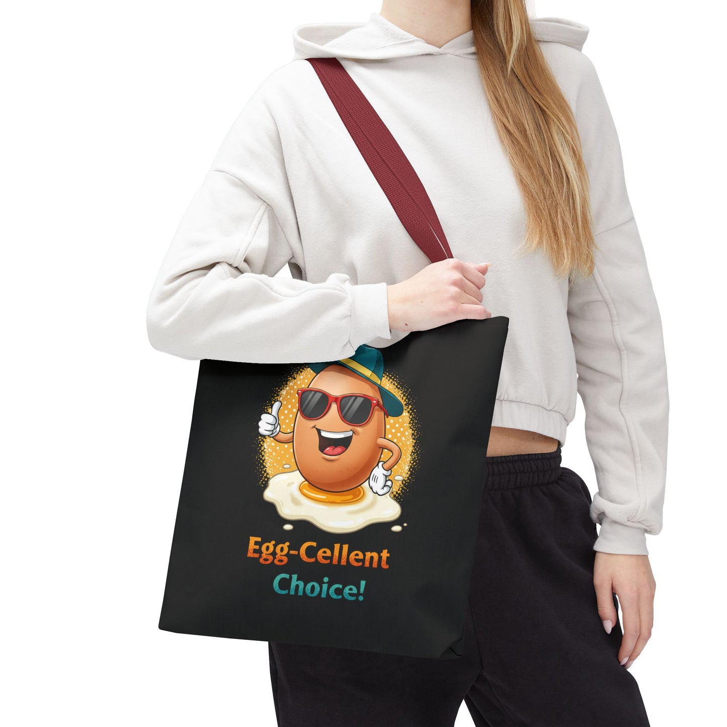 Tote Bag: Egg-Cellent Choice Thumbs Up Pun Design