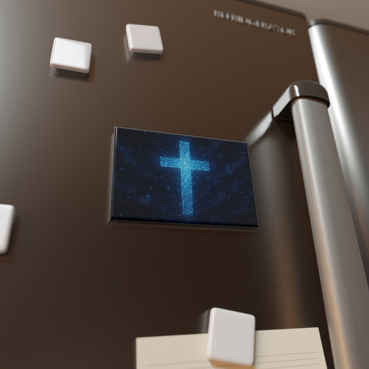 Button Magnet, Bioluminescent Cross Rectangle Magnet - Fun Home Decor Christian Decoration Spiritual Magnet Gift for Believer