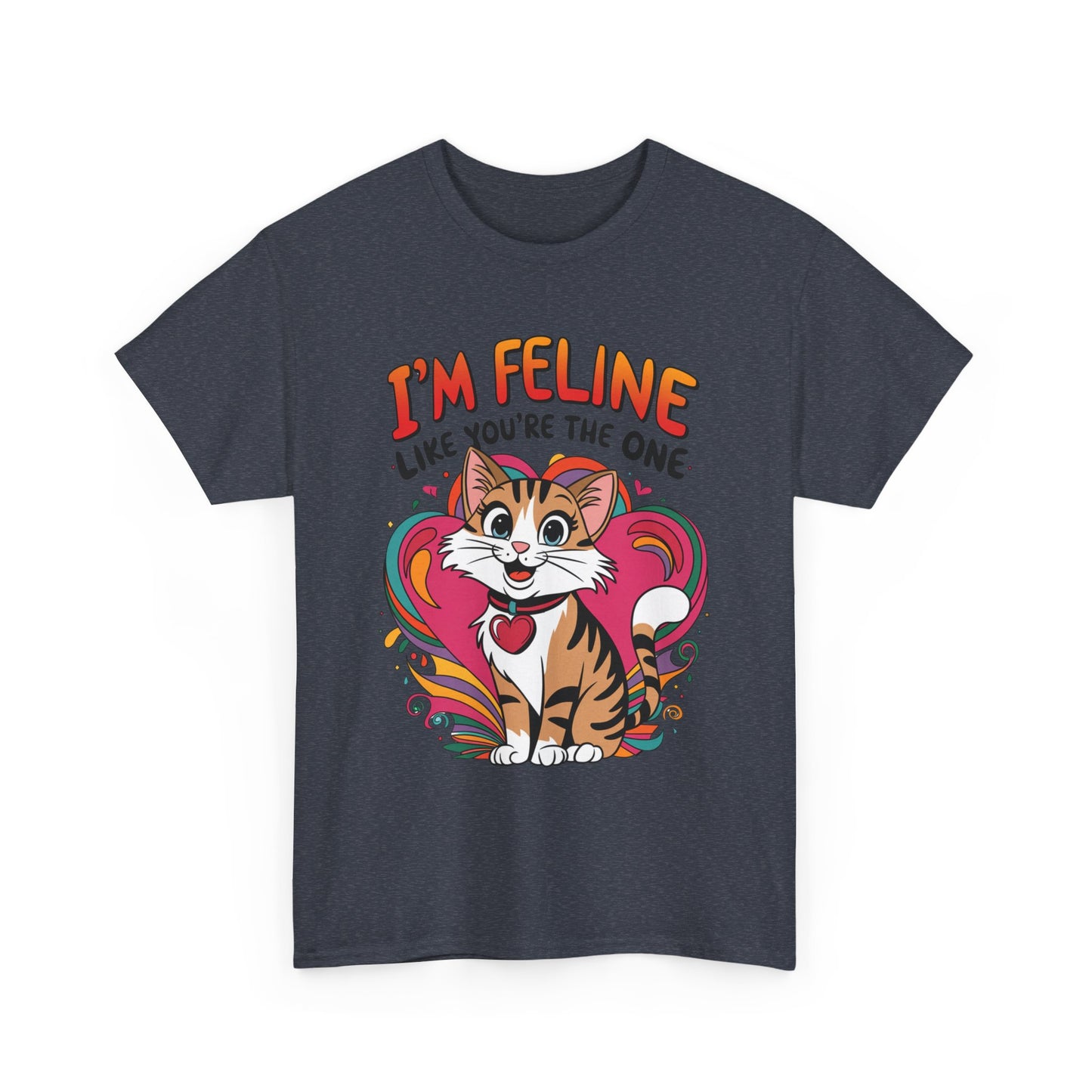 Valentines Cat Tee - Unisex Heavy Cotton