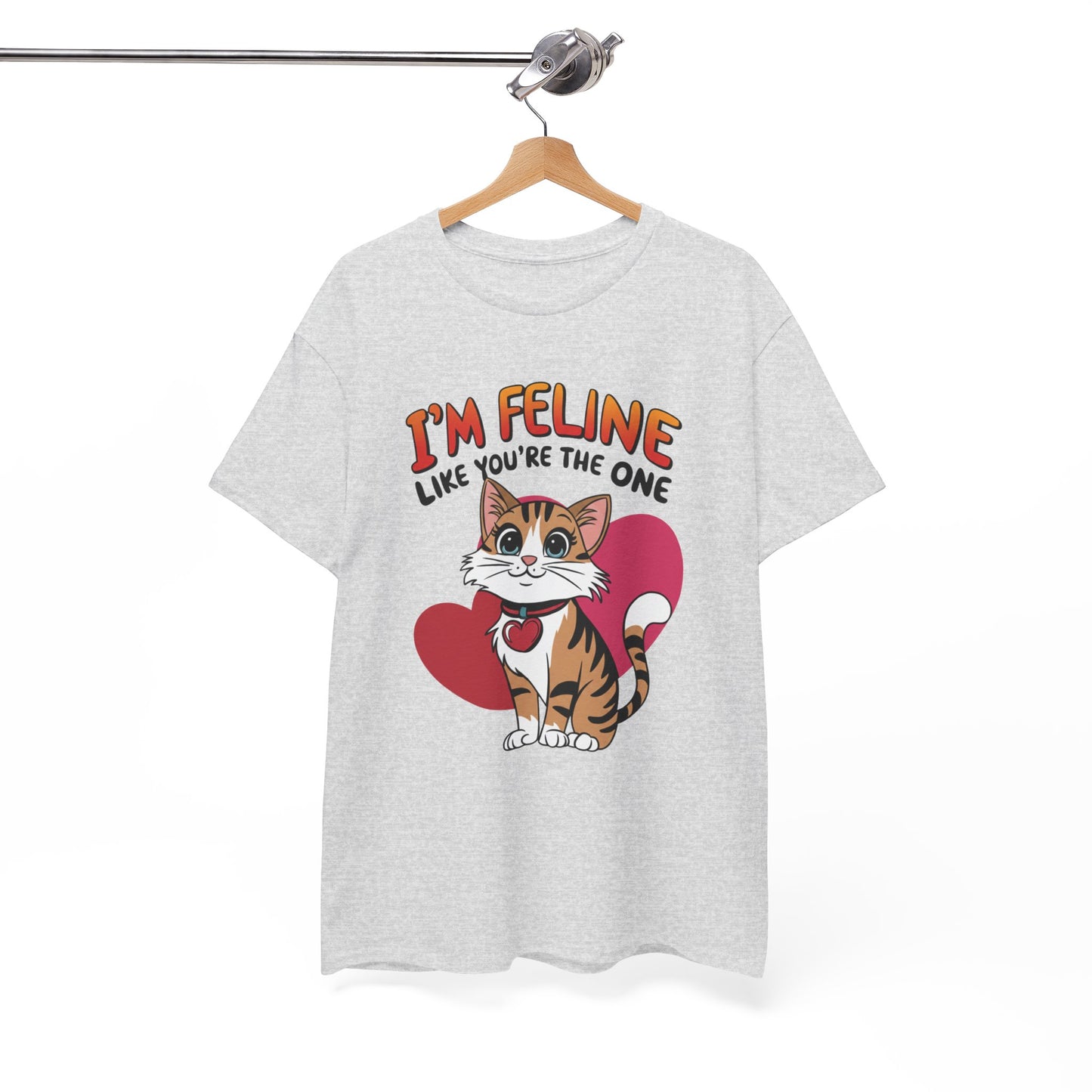 I’m Feline Like You’re The One Shirt, Cute Cat Valentine Tee, Funny Cat Love Graphic TShirt, Romantic Gift For Her Him, Cat Pun Shirt