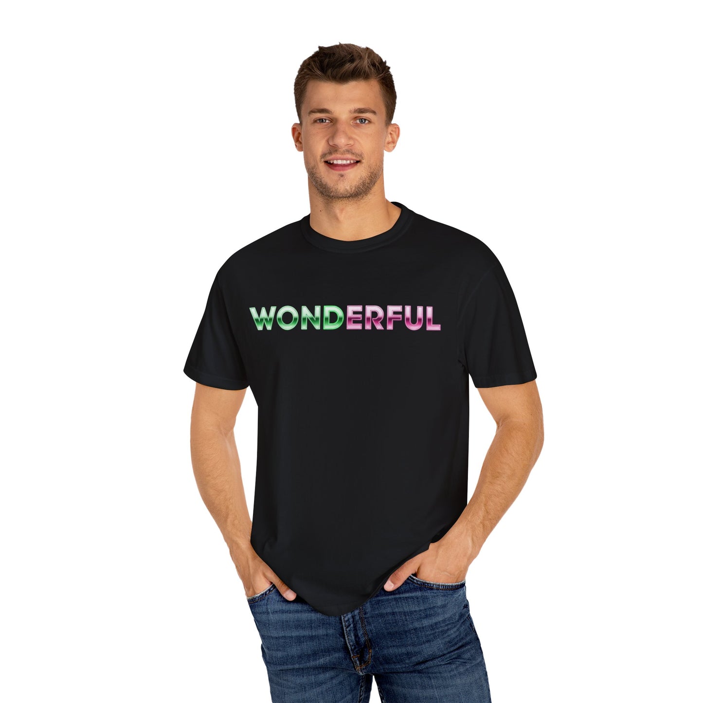 Wonderful Broadway Inspired T-Shirt, Musical Theater Graphic Tee, Green And Pink Gradient Shirt, Unisex Gift For Fans And Performers
