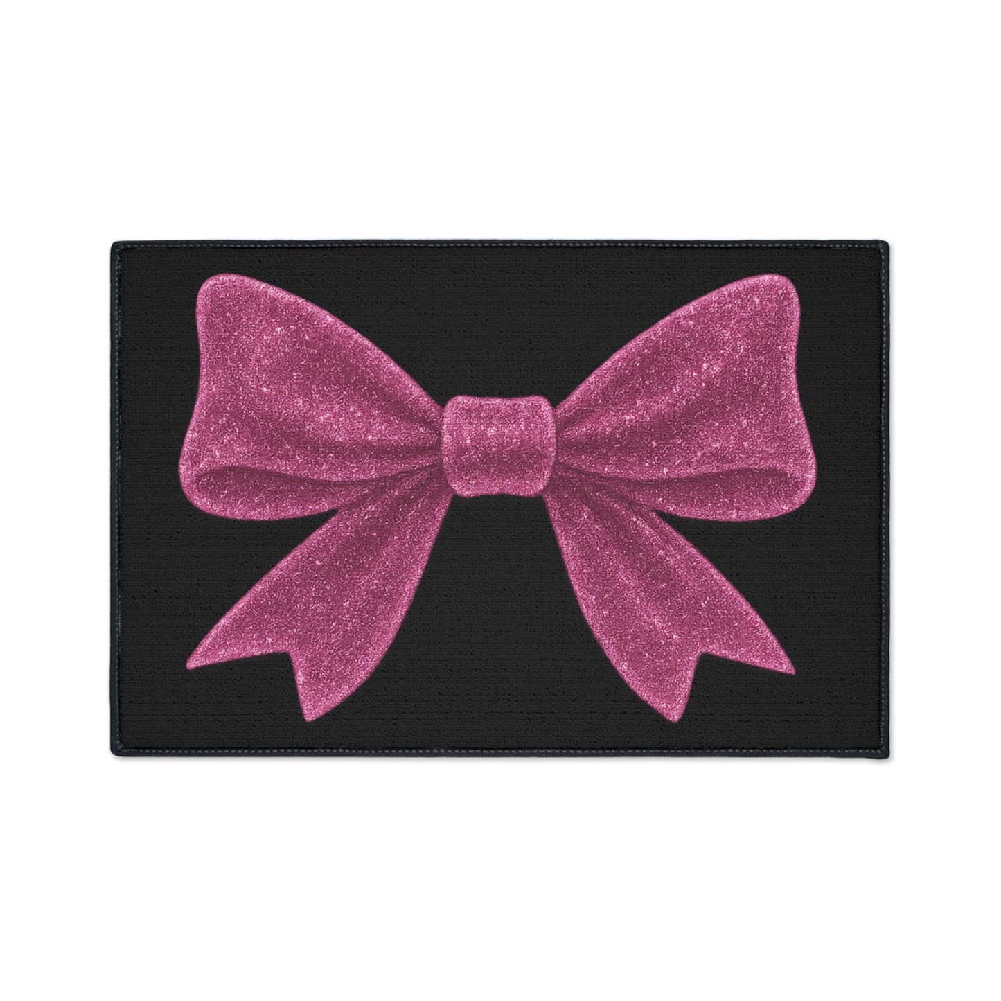 Pink Glitter Bow Doormat Glam Welcome Mat Cute Entry Rug Aesthetic Home Decor Girl Room Rug Housewarming Gift