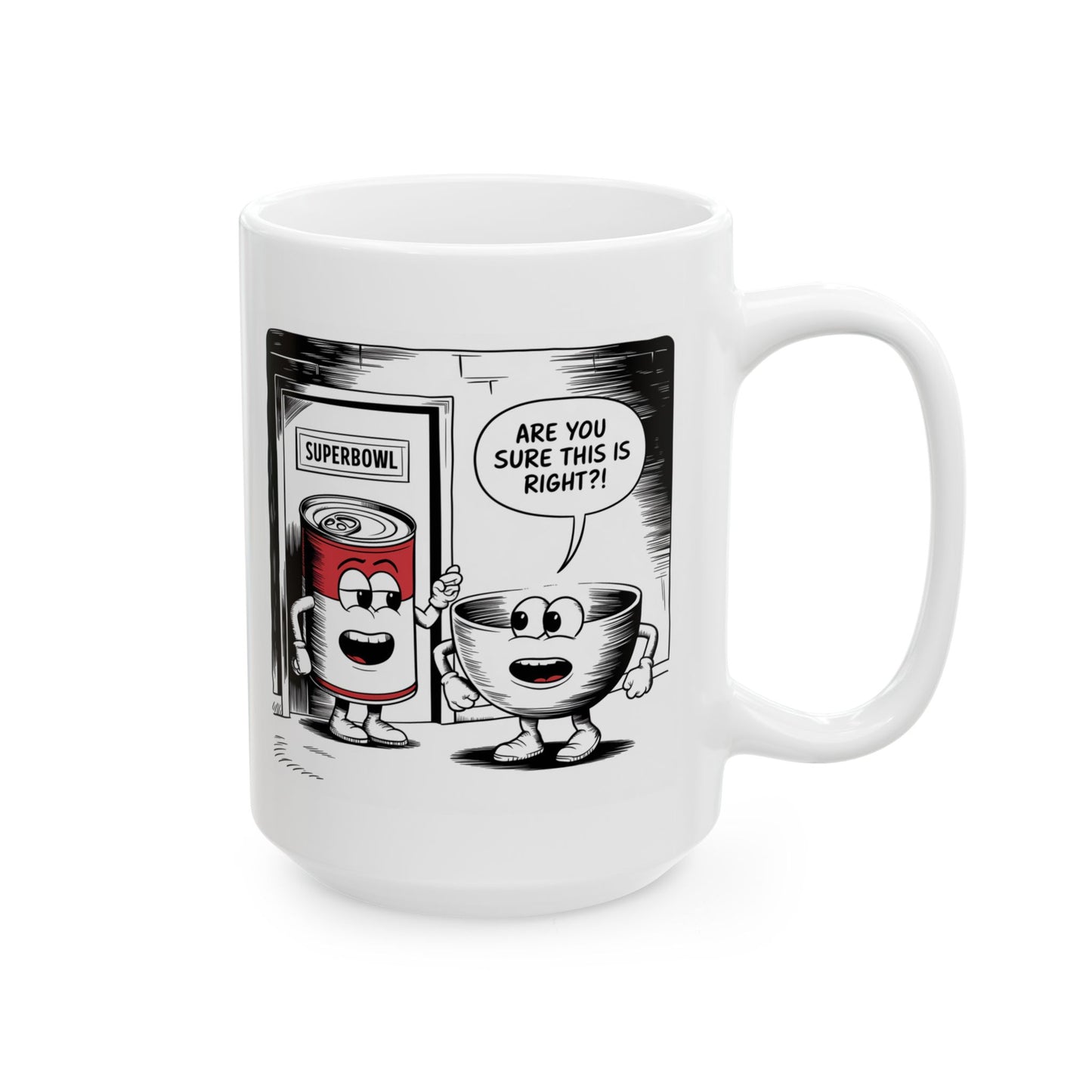 Mug - Comic Bowl and Soup 'Superbowl' Design