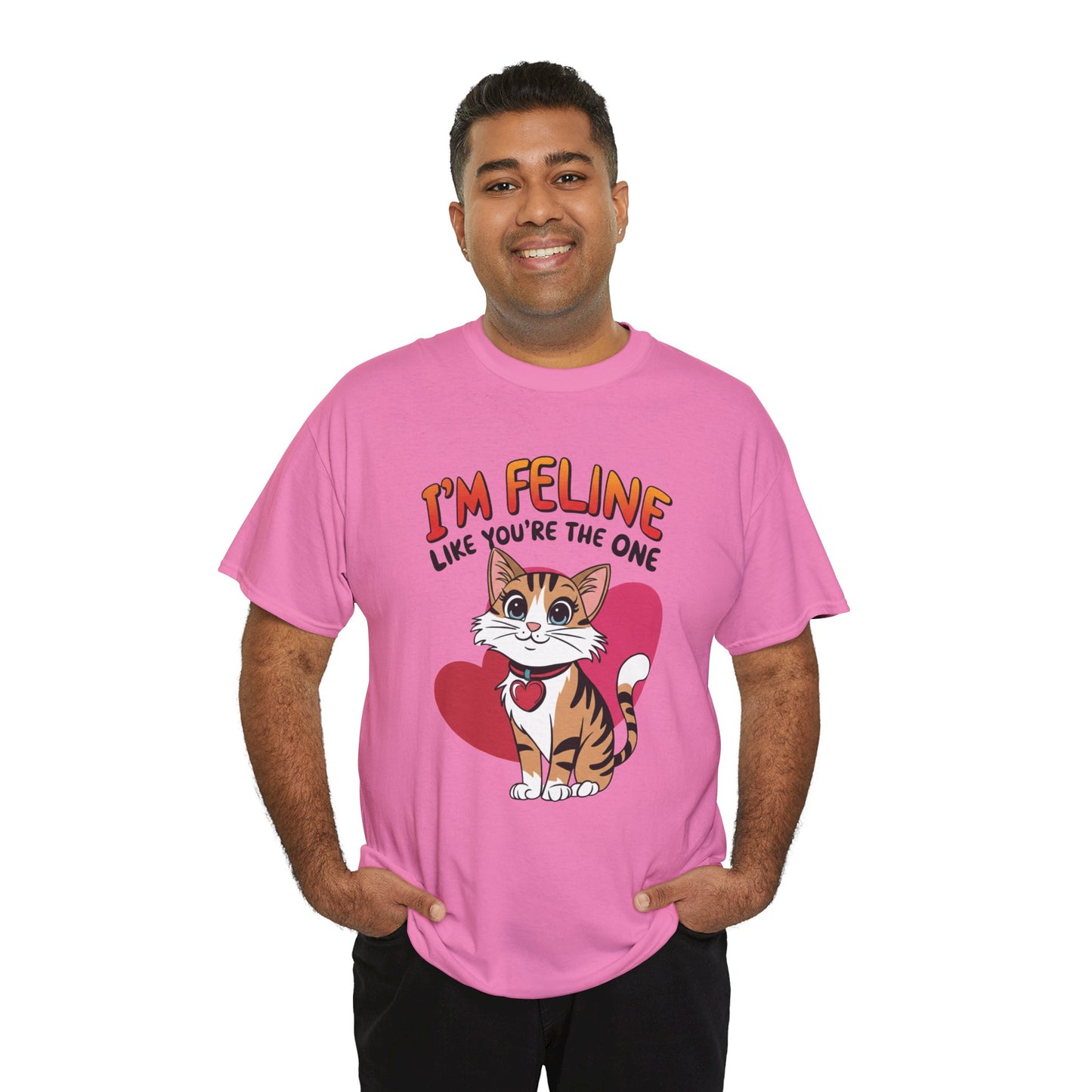 I’m Feline Like You’re The One Shirt, Cute Cat Valentine Tee, Funny Cat Love Graphic TShirt, Romantic Gift For Her Him, Cat Pun Shirt