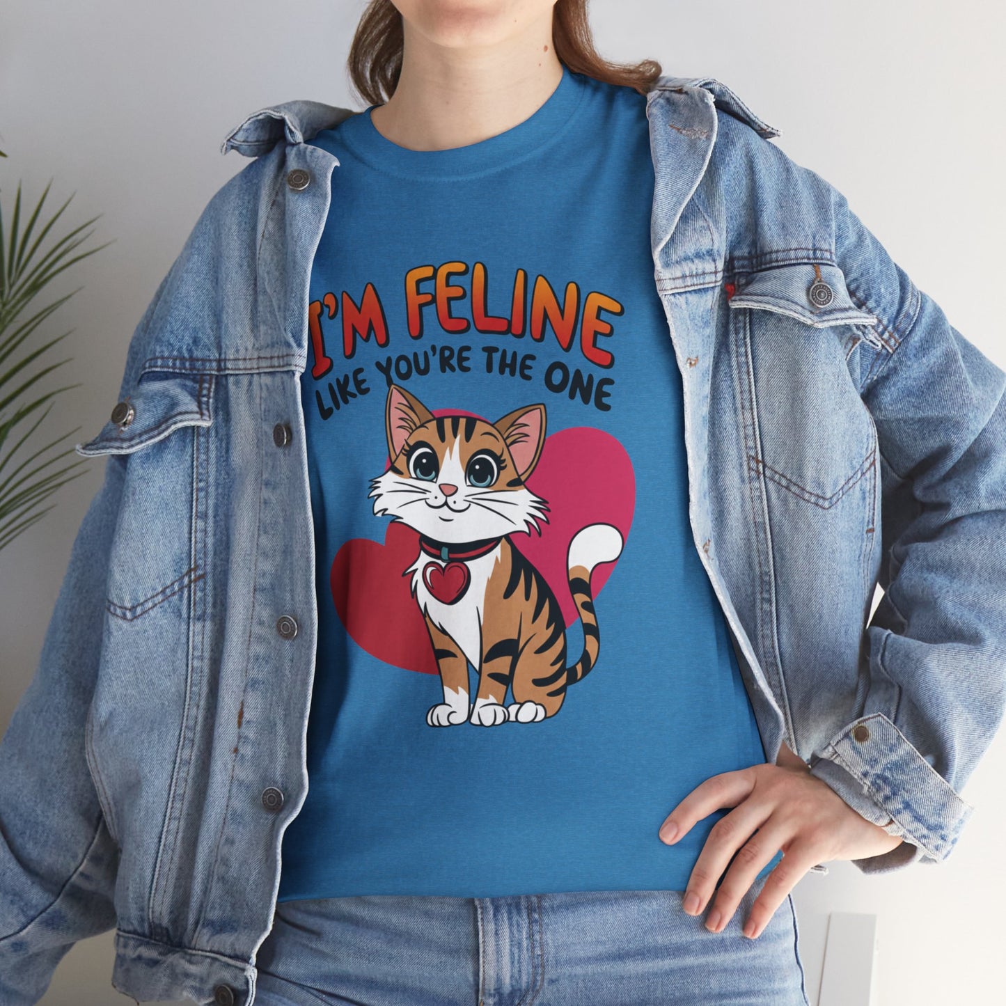 I’m Feline Like You’re The One Shirt, Cute Cat Valentine Tee, Funny Cat Love Graphic TShirt, Romantic Gift For Her Him, Cat Pun Shirt