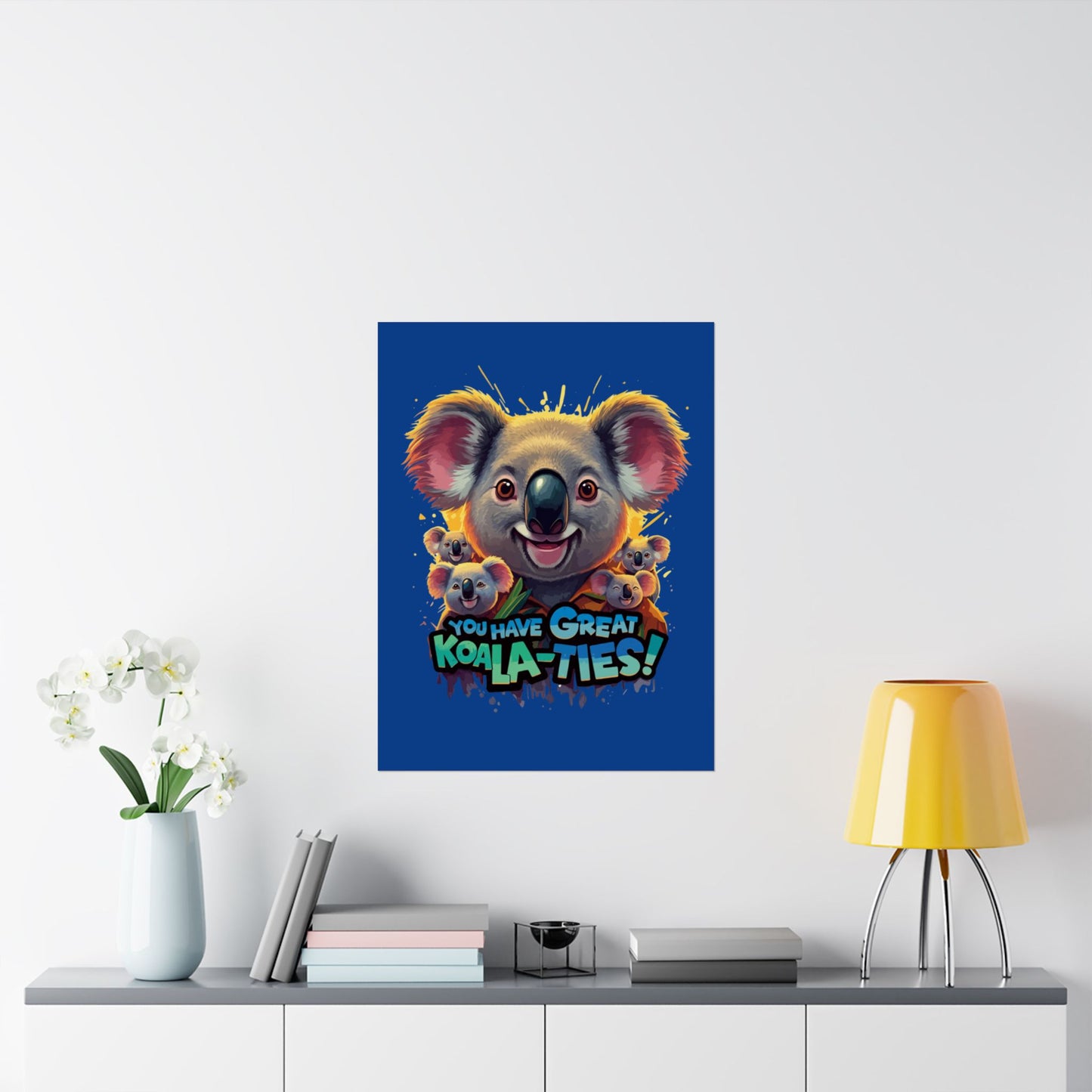 Vertical Poster - Great Koala-Ties Pun Design