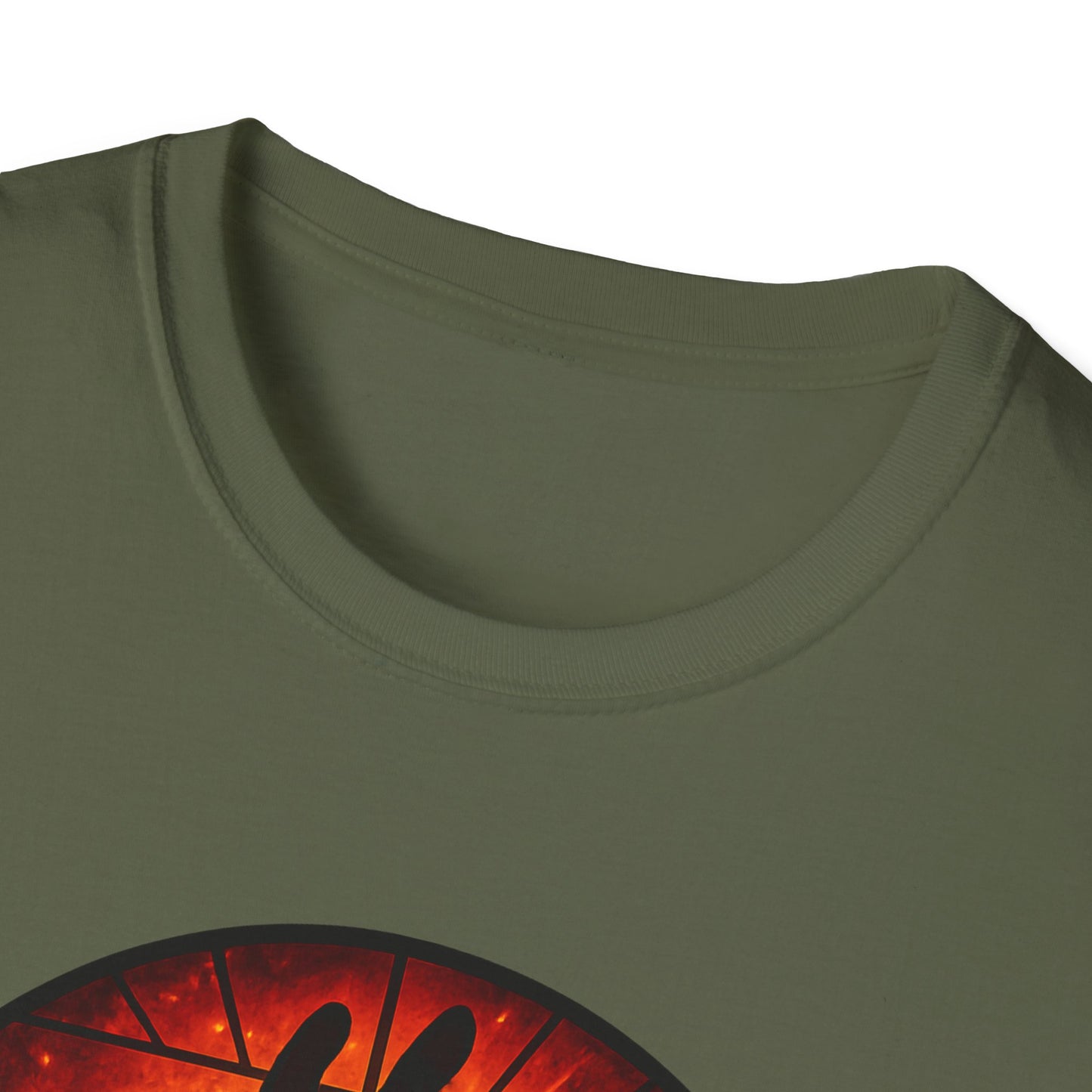 Zombie Hand Sunset T-Shirt – Stained Glass Horror Shirt, Halloween Gothic Tee, Undead Rising Art Tee, Creepy Spooky Shirt for Fall
