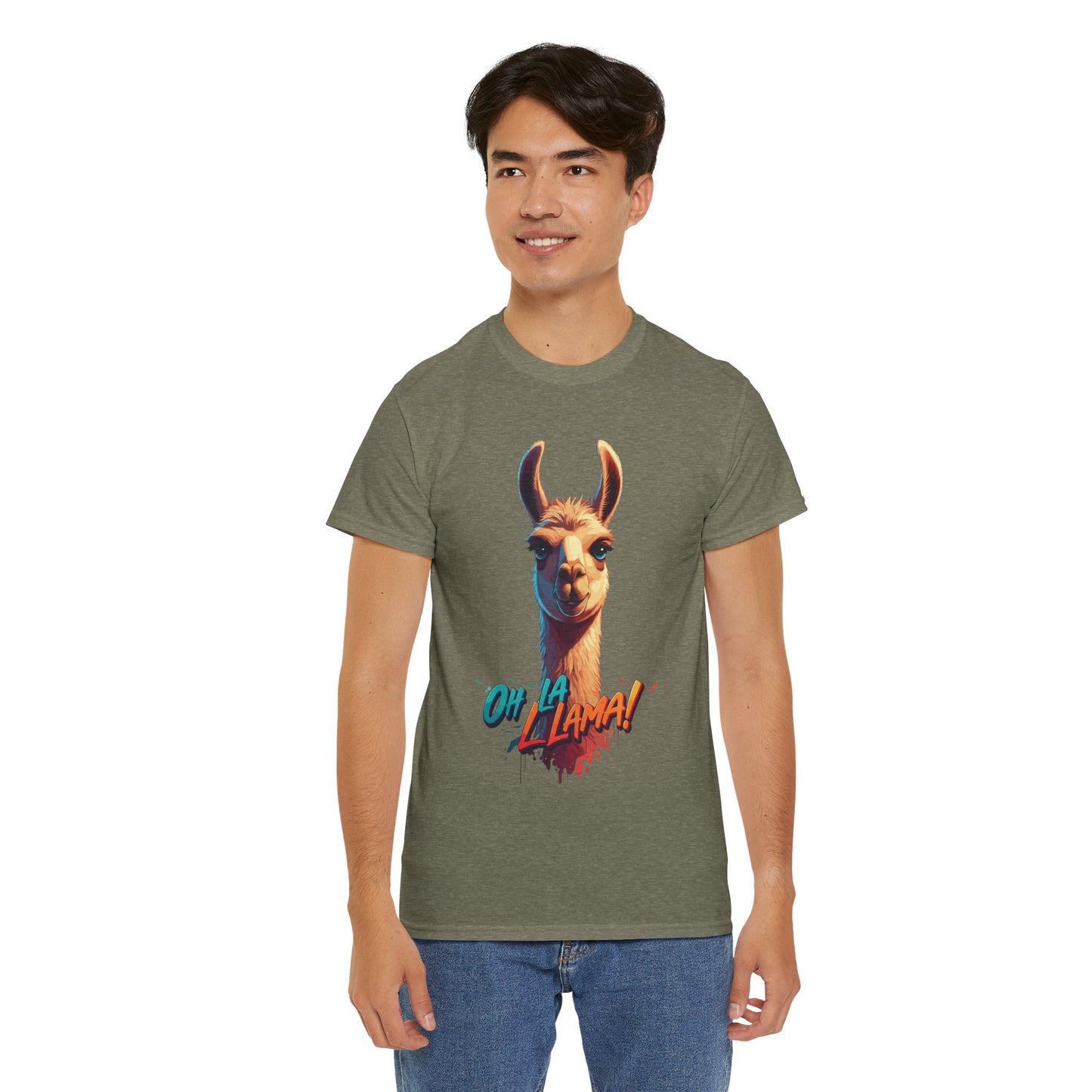 Oh la Llama Graphic Tee | Fun Llama T-Shirt, Cute Animal Lover Shirt, Llama Lover Gift, Quirky Party Tee, Trending Llama Fashion