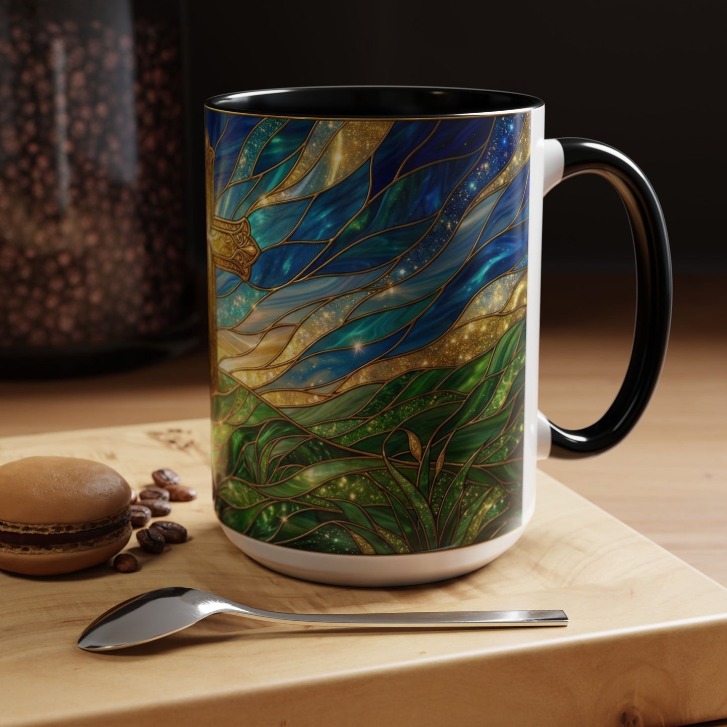 Christian Cross Mug, Stained Glass Cross Coffee Mug, Religious Gift For Christian, Faith Based Mug, Inspirational Bible Mug