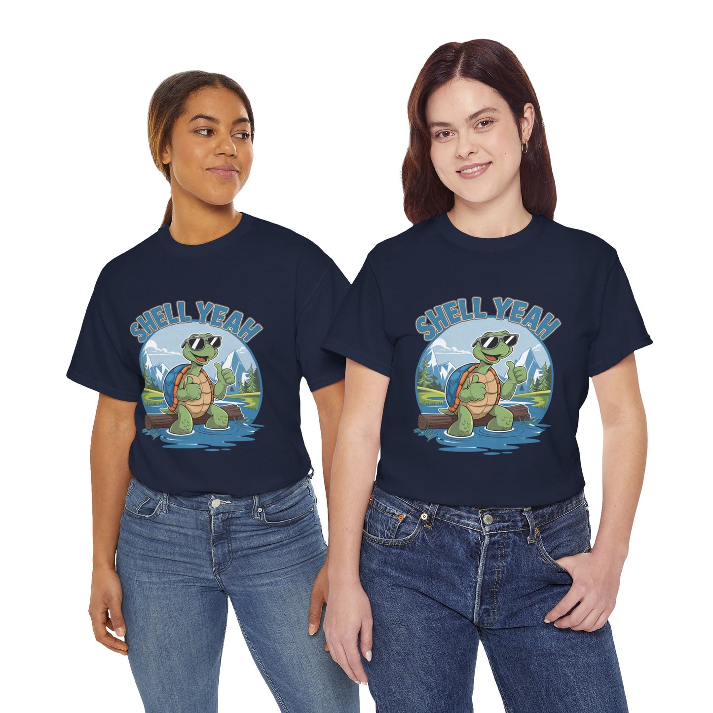 SHELL YEAH Turtle T-Shirt | Funny Cute Turtle Nature Graphic Tee | Handmade Animal Lover Gift | Eco Outdoor Adventure Shirt