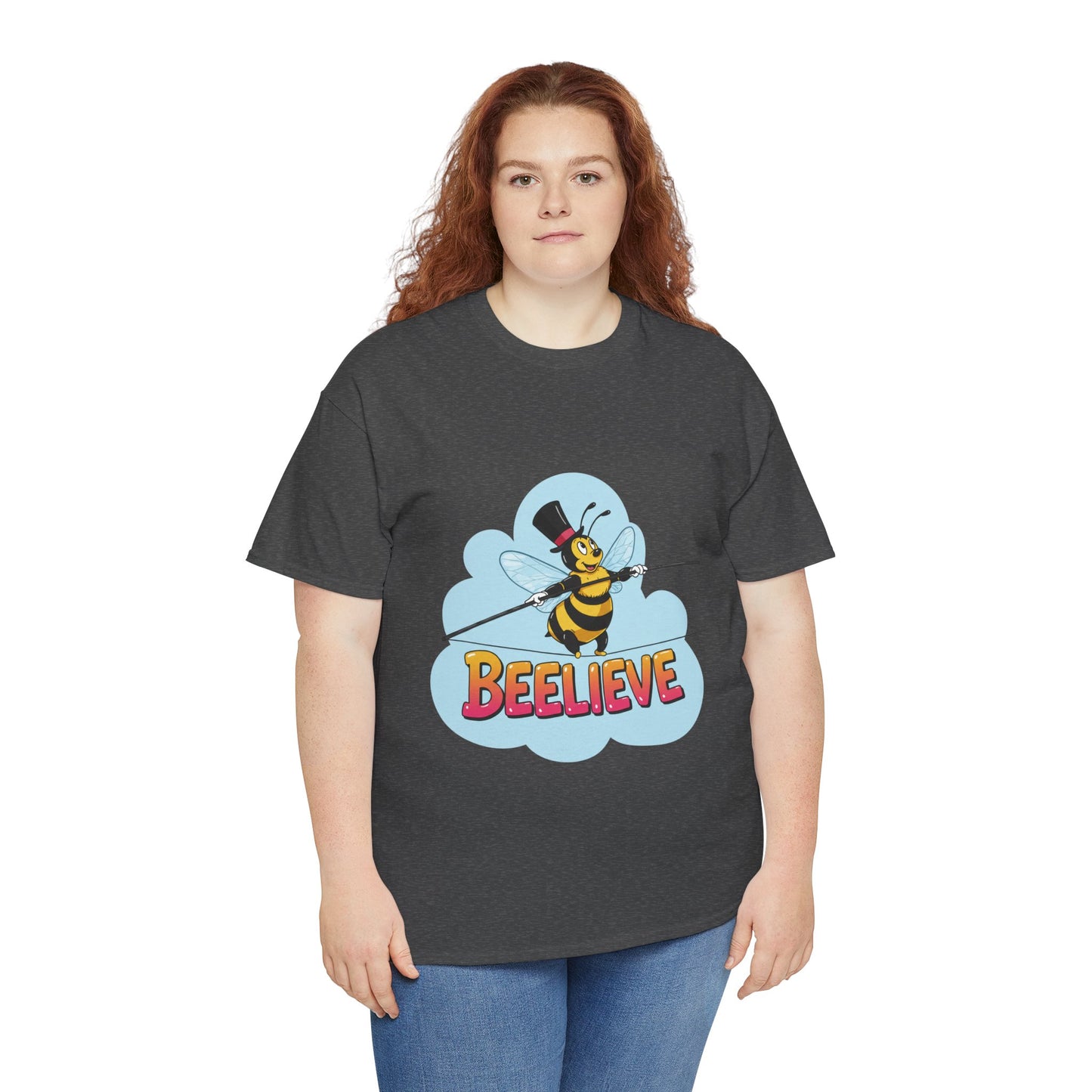 “Beelieve” Bee Pun T‑Shirt | Cute Bee Graphic Tee | Inspirational Pun Shirt | Funny Nature Lover Gift | Bee Belief Positive Vibes Tee