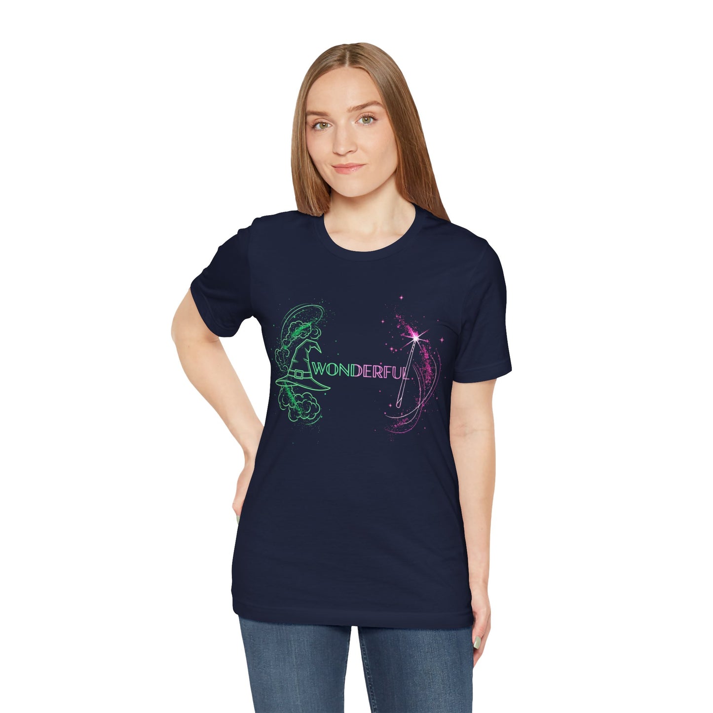 Wonderful Broadway Inspired T-Shirt, Magical Theater Graphic Tee, Green And Pink Sparkle Design, Unisex Gift For Musical Fans And Performers