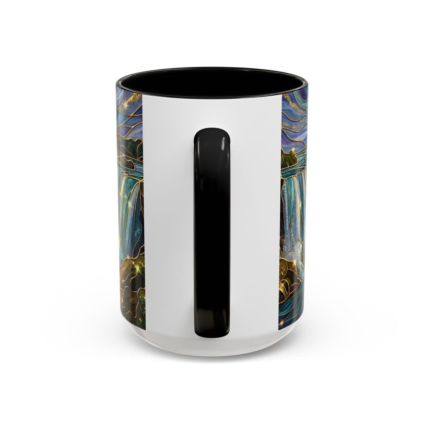 Faux Stained Glass Niagara Falls Mug, Waterfall Coffee Cup, Canada Souvenir Gift, Upstate New York Travel Memento, Nature Lover Tea Cup