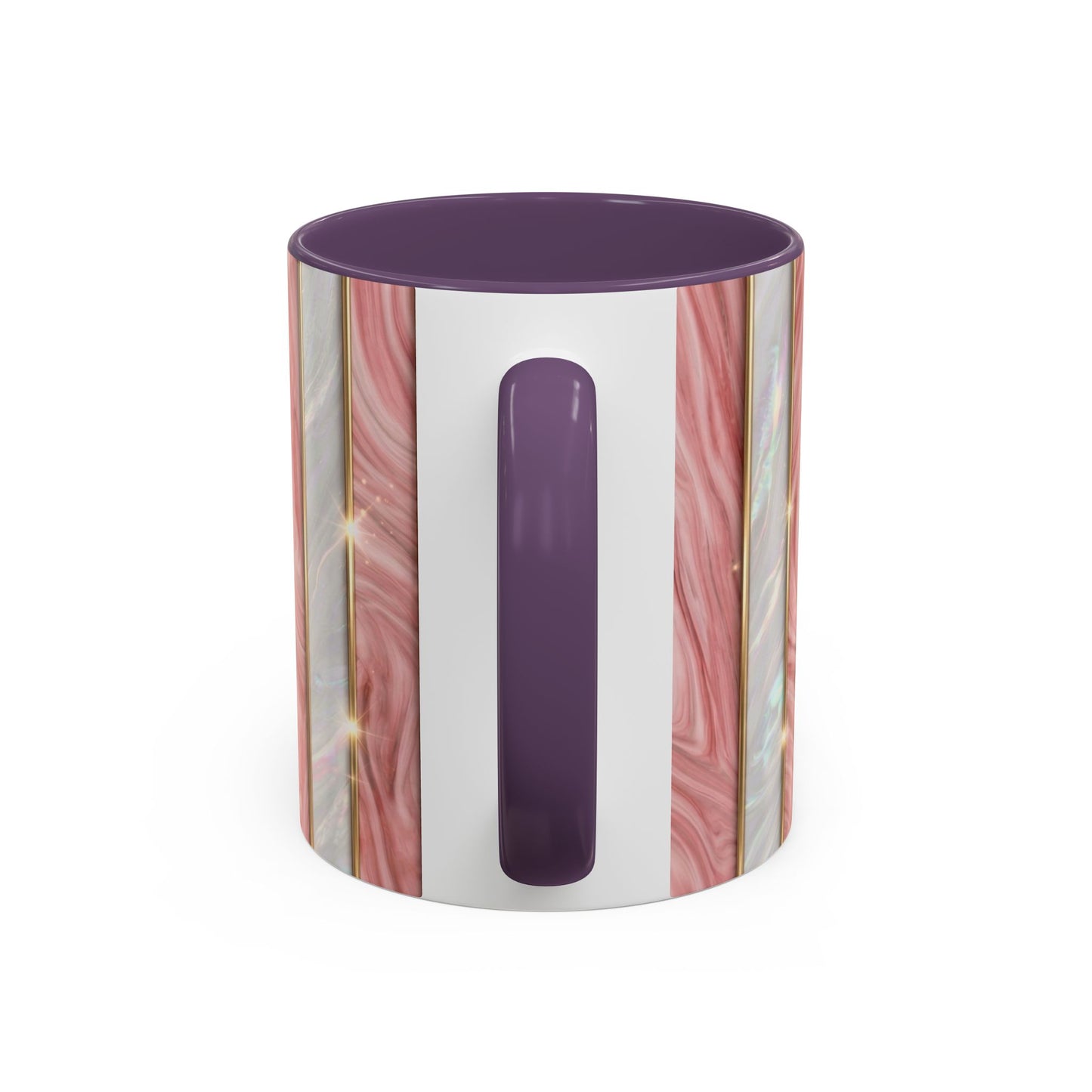 Pink Marble Coffee Mug, Gold Stripe Faux Agate Cup, Glam Desk Accessory, Elegant Tea Mug, Luxury Gift for Her, Chic Office Desk Decor