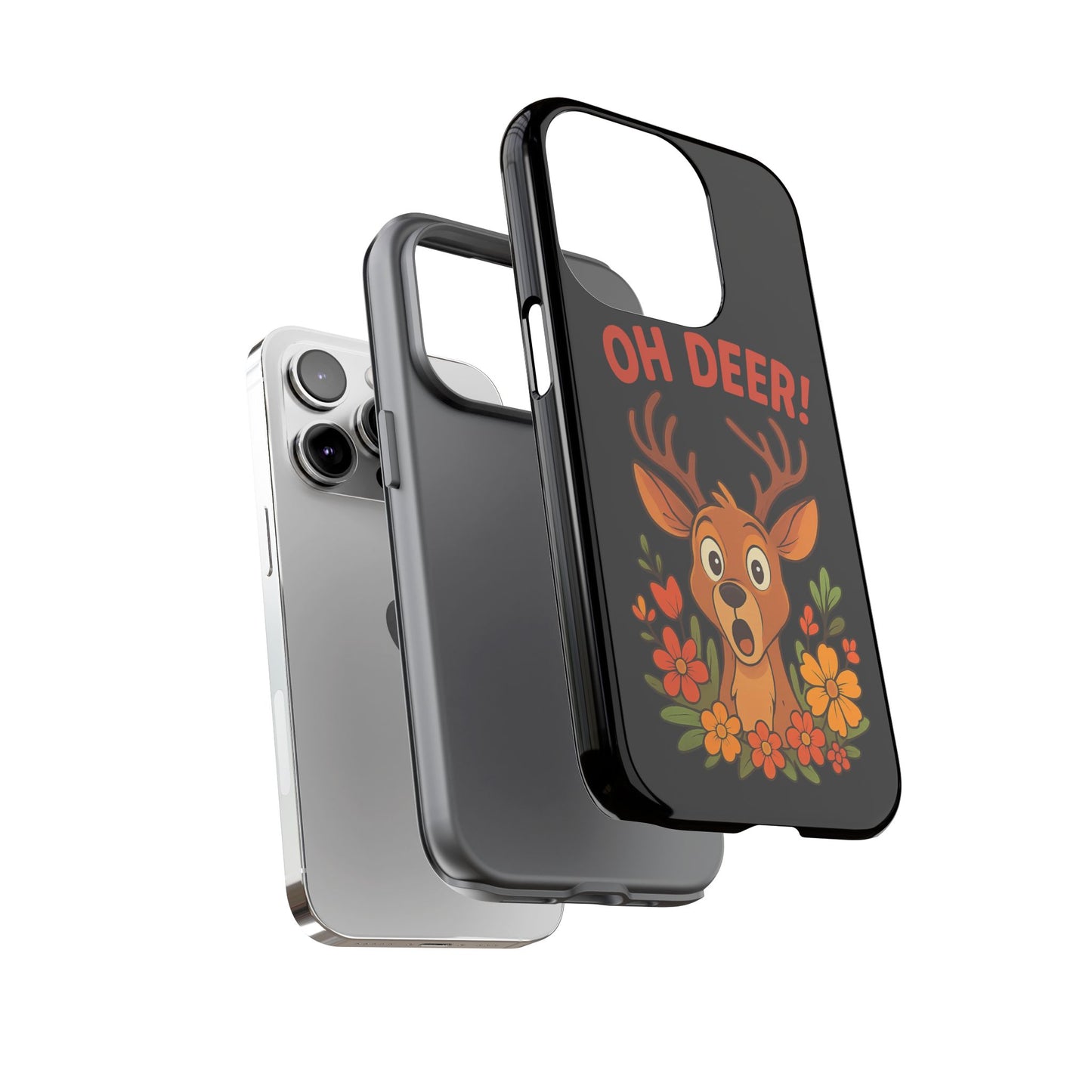 iPhone Case - Startled Deer 'Oh Deer' Nature Lover Phone Case Funny iPhone Accessory