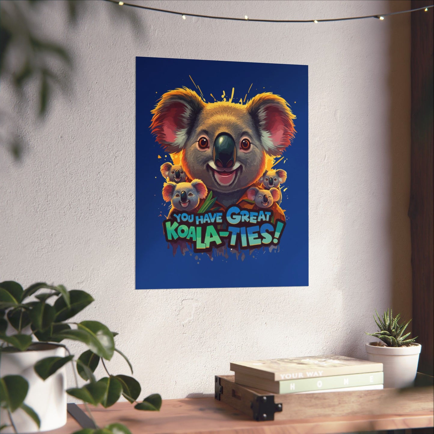 Vertical Poster - Great Koala-Ties Pun Design