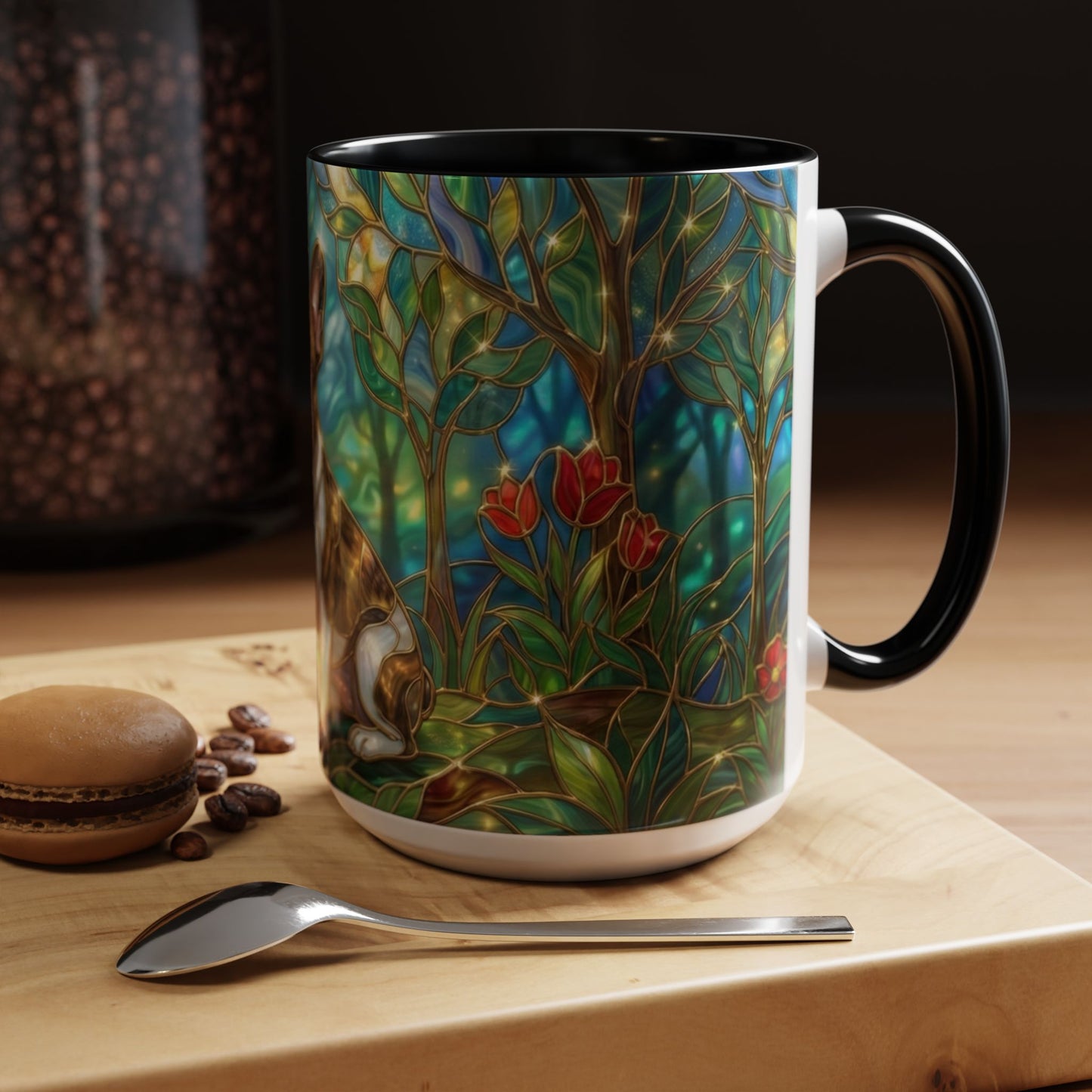 Stained Glass French Bulldog Mug, Frenchie Coffee Mug, Colorful French Bulldog Art Cup, Dog Mom Gift, Pet Lover Mug, Unique Frenchie Gift