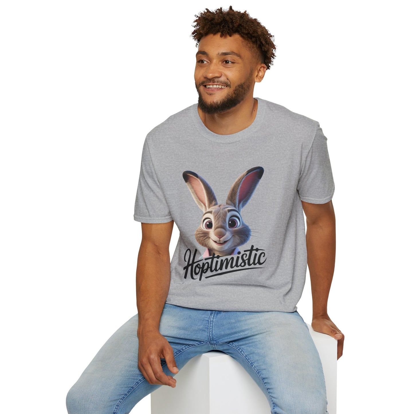 Hoptimistic Bunny T-Shirt, Cute Rabbit Pun Shirt, Positive Quote Tee, Animal Lover Gift, Funny Motivational Top, Easter Or Everyday Wear