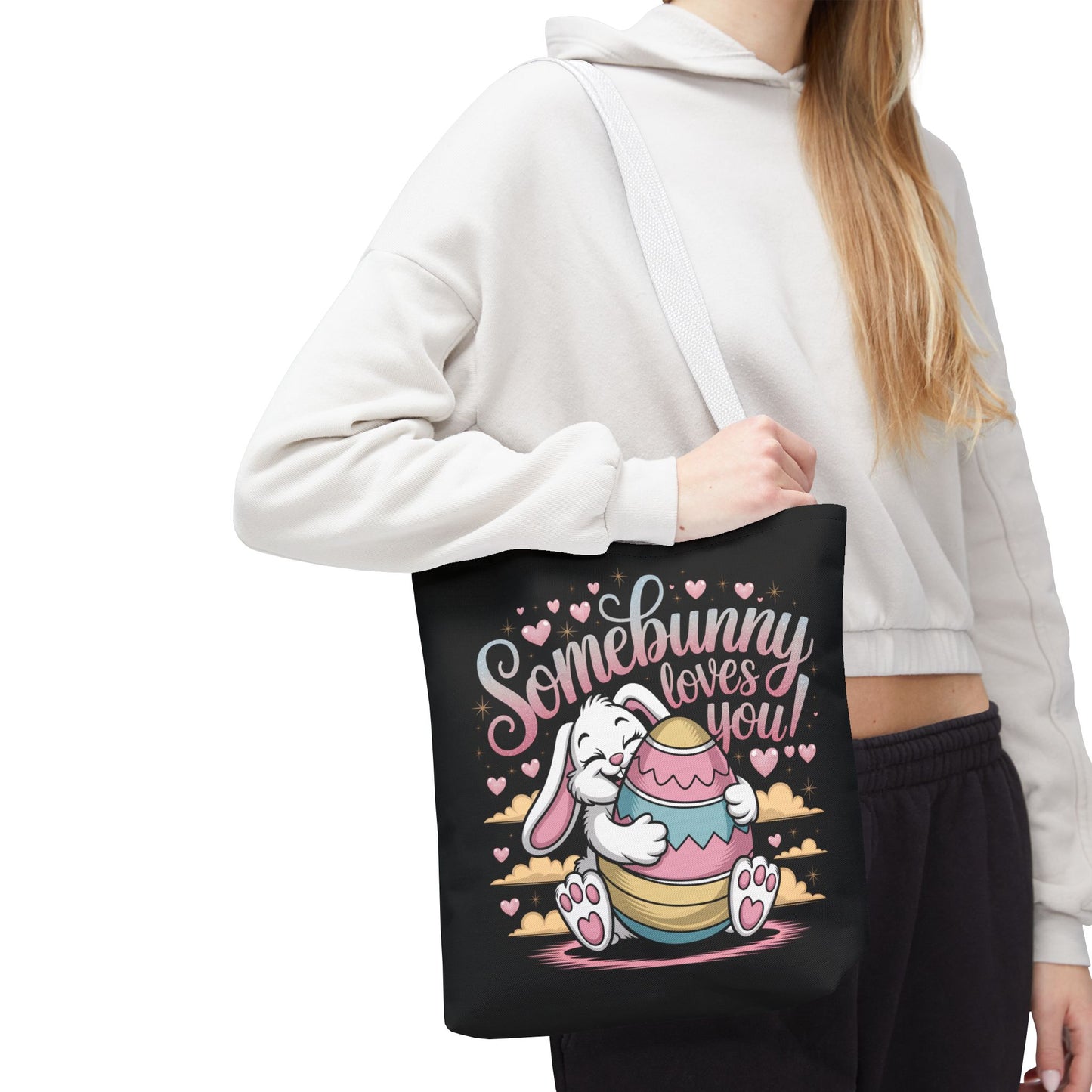 Easter Bunny Tote Bag Somebunny Loves You Easter Bag Bunny