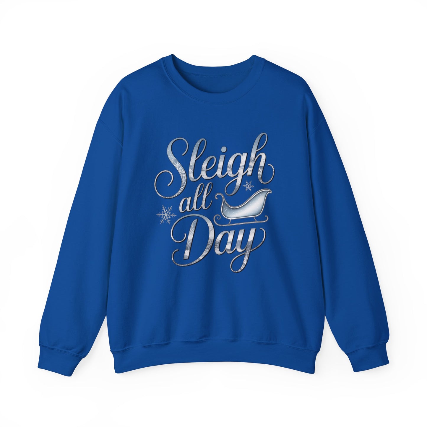 Sleigh All Day Christmas Sweatshirt, Funny Holiday Sweater, Cozy Unisex Crewneck, Cute Festive Winter Gift For Friends And Family