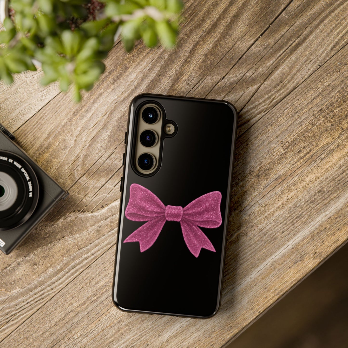 Pink Glitter Bow Samsung Case – Coquette Aesthetic Phone Cover – Girly Glossy Galaxy Case – Cute Soft Girl Tech Accessory – Kawaii Gift Idea