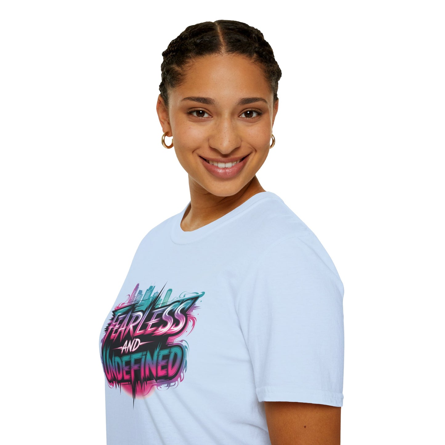 Fearless And Undefined T-Shirt, KPop Anime Inspired Shirt, Bold Motivational Tee, Neon Graphic Top, Empowering Streetwear For Fans And Dreamers
