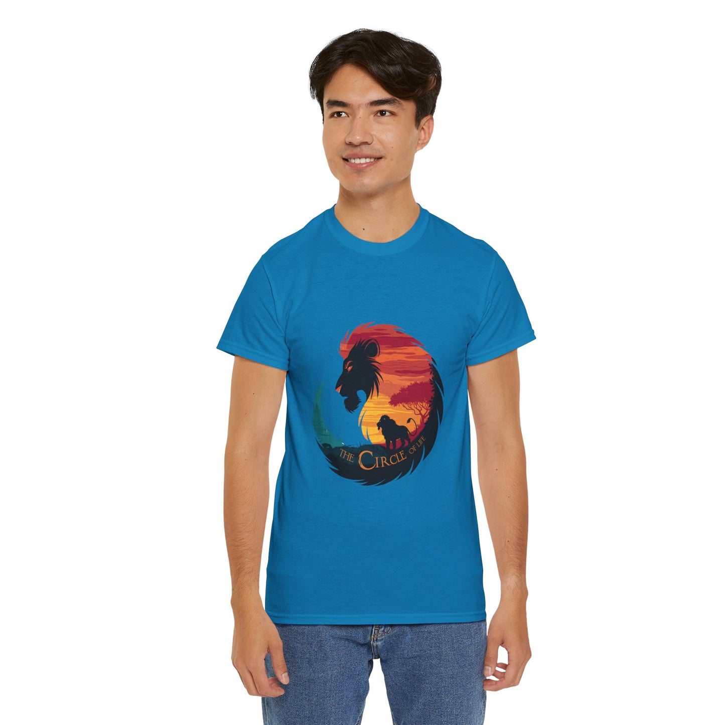 The Circle of Life Lion Shirt – Sunset Safari Wildlife Graphic Tee – Inspirational Nature T-Shirt for Animal Lovers & Adventure Fans