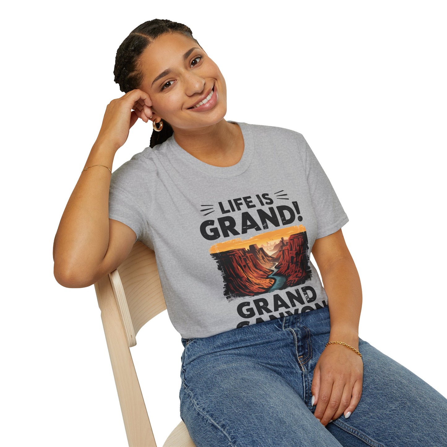 Life is Grand T-Shirt – Grand Canyon Graphic Tee | Funny National Park Shirt | Arizona Souvenir | Unisex Hiking Travel Gift Tee