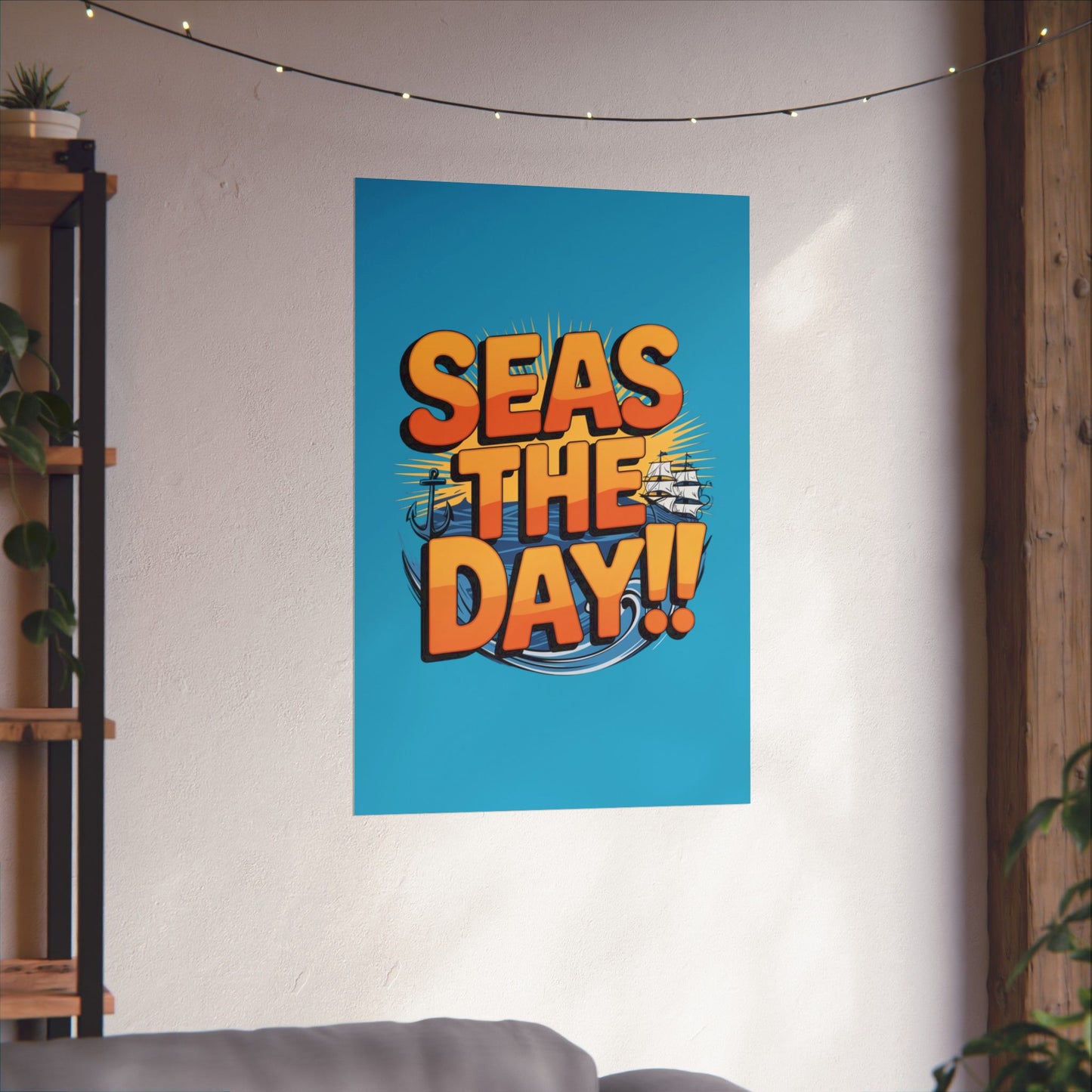 Vertical Poster - Seas The Day Pun Print