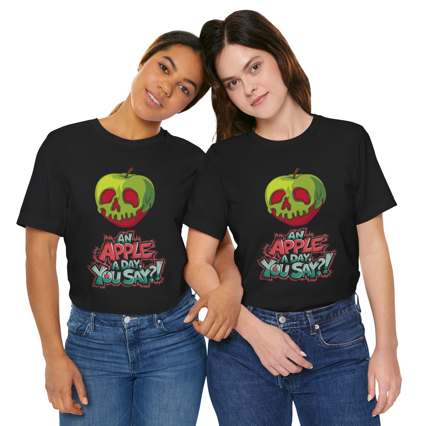 Funny Apple Skull Shirt – An Apple A Day You Say? – Grunge Fruit Tee – Y2K Nostalgia T‑Shirt – Gift for Fruit Lovers