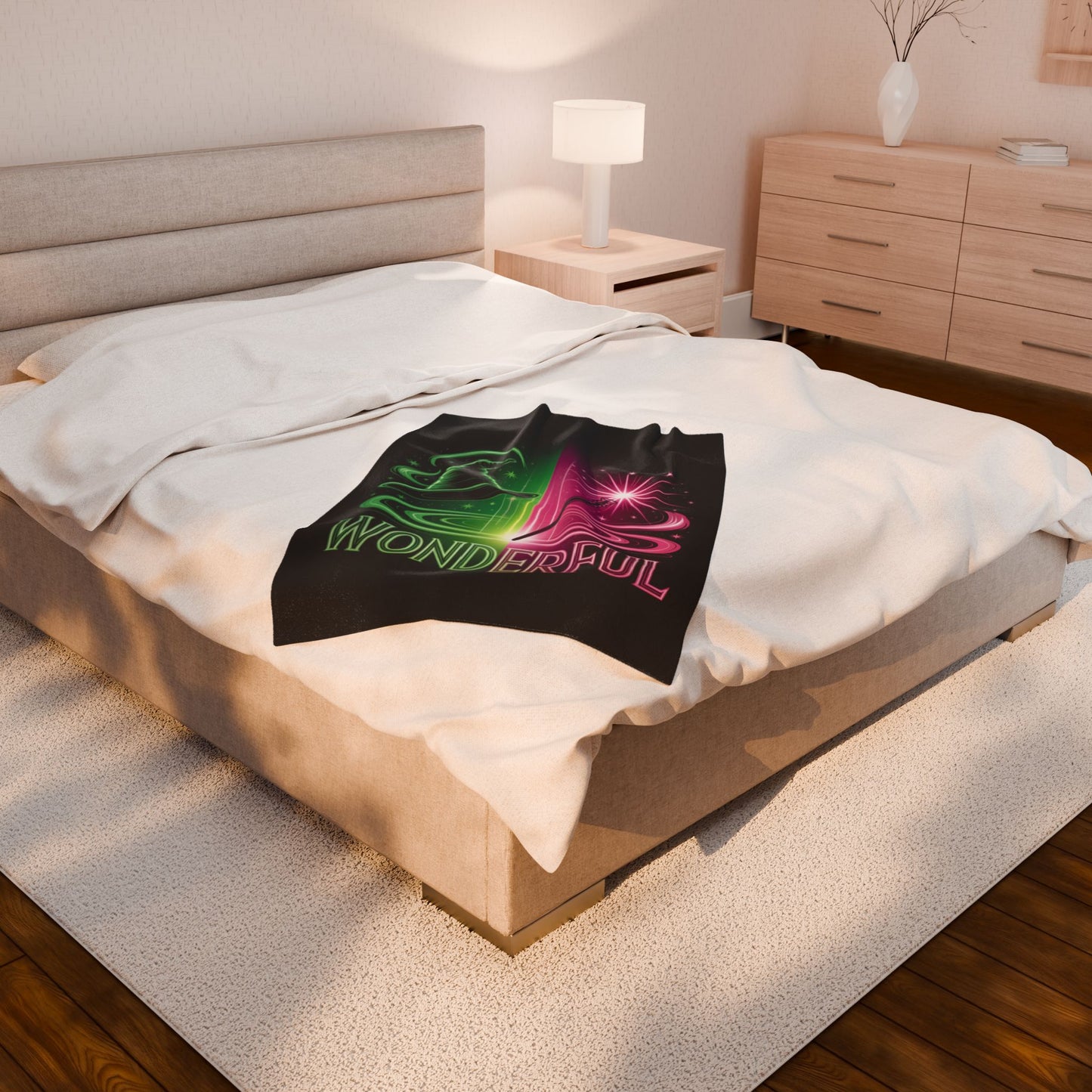 Wonderful Broadway-Inspired Blanket, Neon Theater Throw, Cozy Musical Gift, Soft Fleece Bed Blanket, Magical Room Decor For Broadway Fans