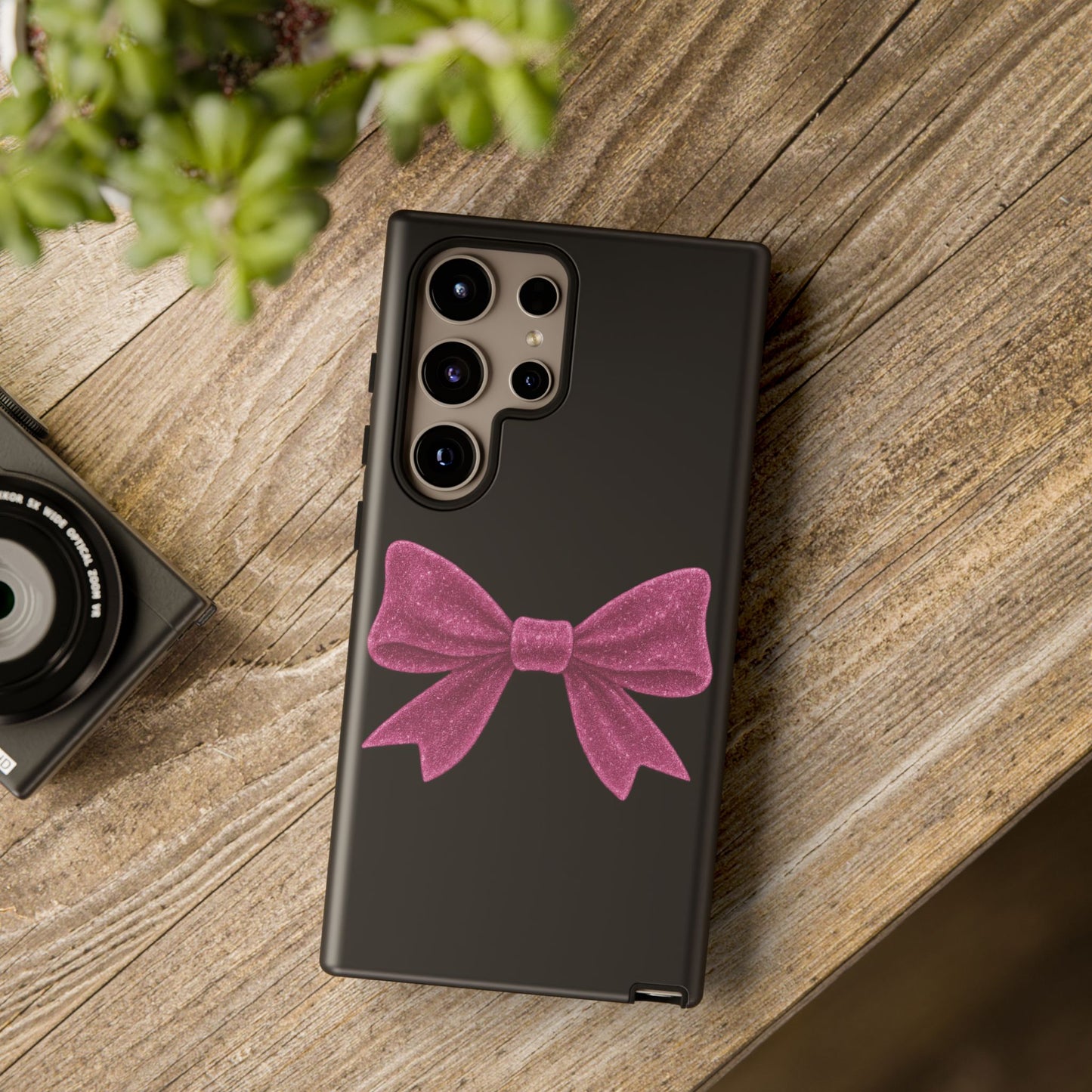 Pink Glitter Bow Samsung Case – Coquette Aesthetic Phone Cover – Girly Glossy Galaxy Case – Cute Soft Girl Tech Accessory – Kawaii Gift Idea