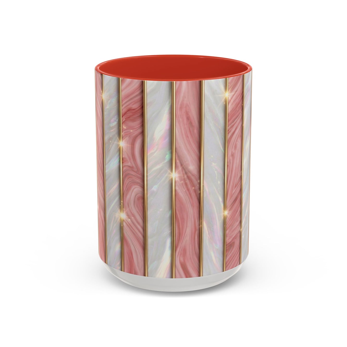 Pink Marble Coffee Mug, Gold Stripe Faux Agate Cup, Glam Desk Accessory, Elegant Tea Mug, Luxury Gift for Her, Chic Office Desk Decor