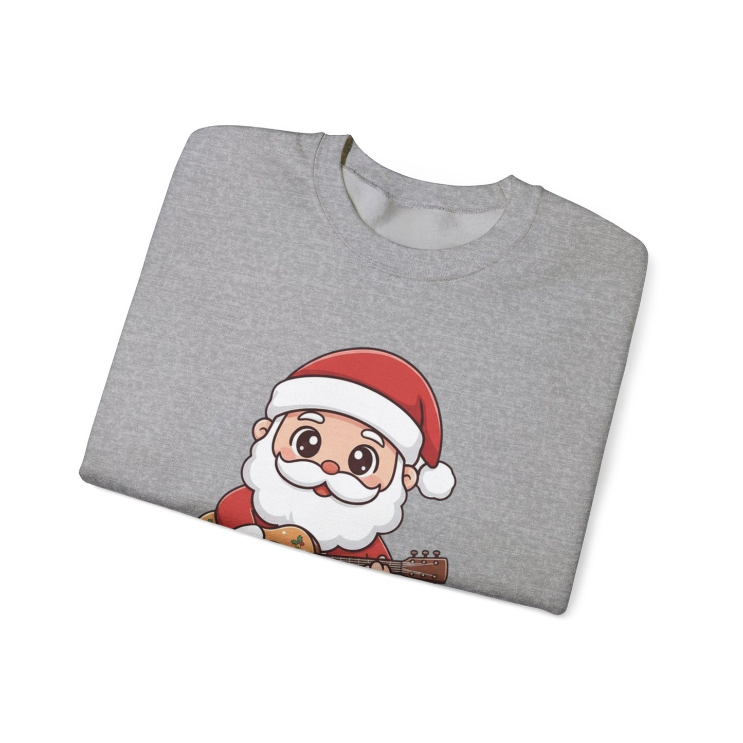 Cute Santa Guitar Sweatshirt | Christmas Music Lover Sweater | Holiday Crewneck | Funny Santa Musician Shirt | Cozy Xmas Gift for Him or Her