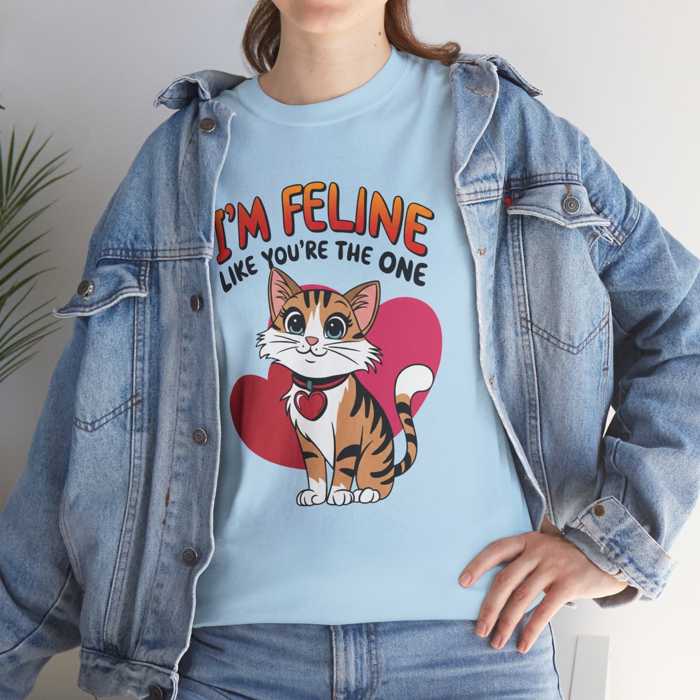 I’m Feline Like You’re The One Shirt, Cute Cat Valentine Tee, Funny Cat Love Graphic TShirt, Romantic Gift For Her Him, Cat Pun Shirt