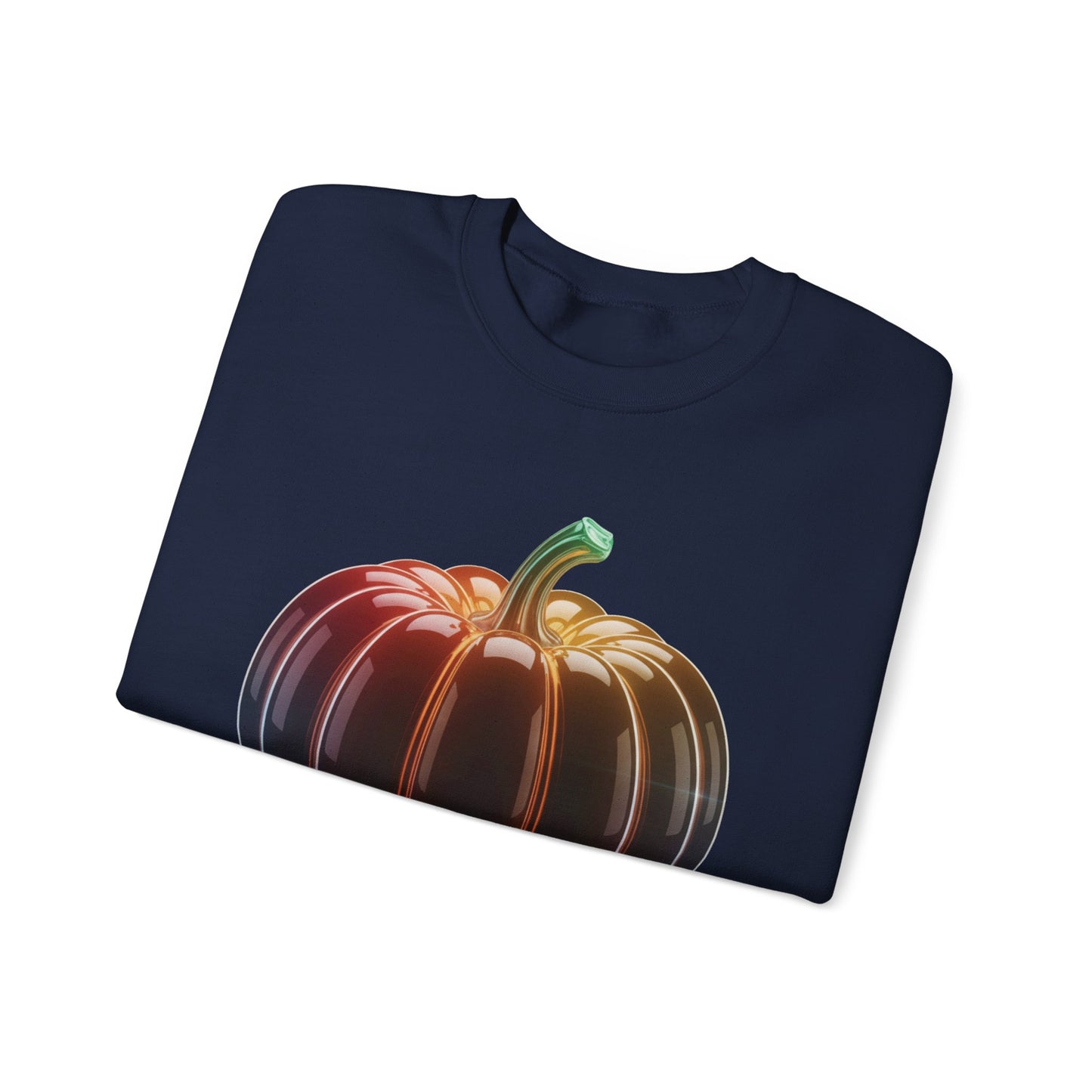 Neon Pumpkin Sweatshirt, Fall Halloween Crewneck, Cozy Unisex Pullover, Spooky Season Apparel, Aesthetic Pumpkin Shirt For Autumn Lovers
