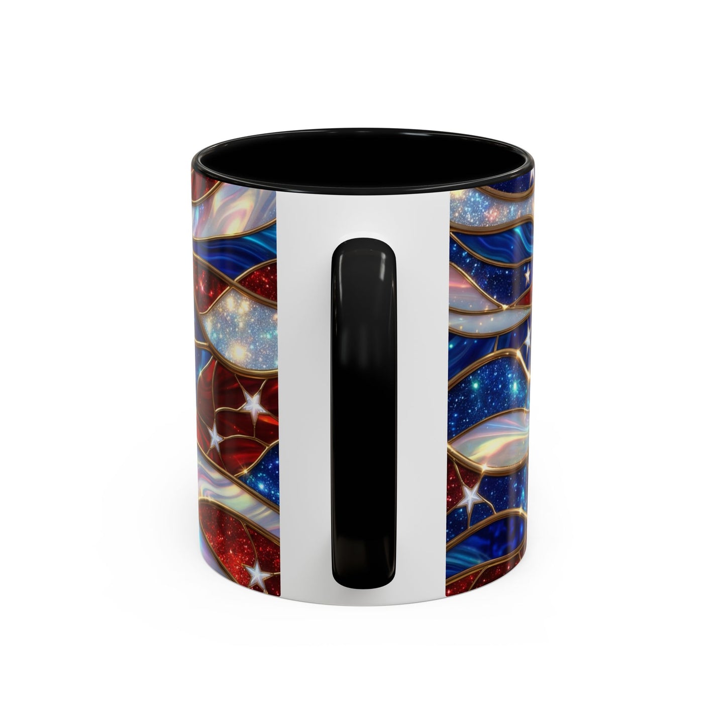 American Flag Mug, Stained Glass Flag Coffee Mug, Patriotic Mug, USA Flag Cup, Fourth Of July Gift, Veterans Gift Mug