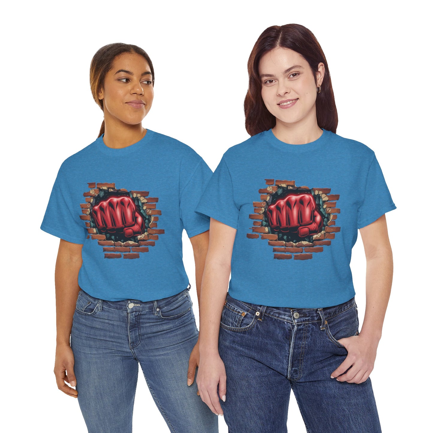Impact Fist Graphic T-Shirt – Punch Through Brick Wall Design | Bold Streetwear Tee for Fighters, Gym & Edge-Lovers