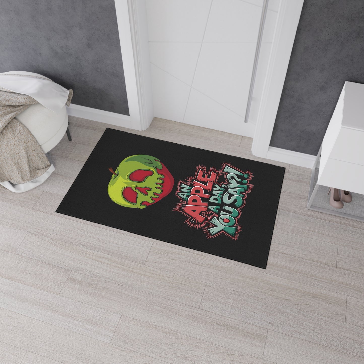 Floor Mat - Poison Apple 'An Apple a Day You Say' Fun Design