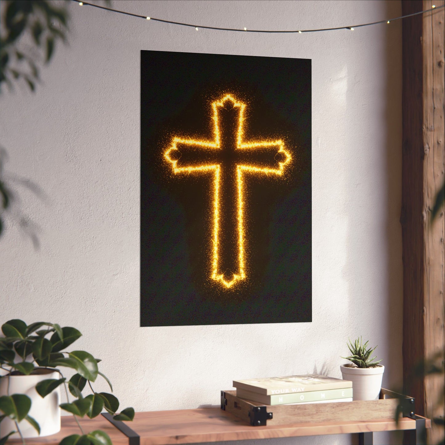 Vertical Poster - Glowing Cross Design