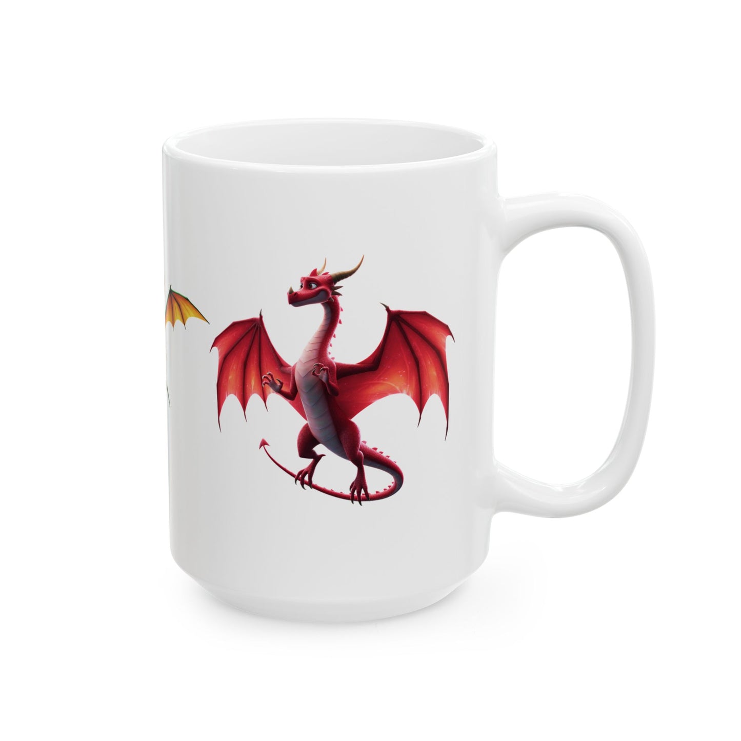 Colorful Dragon Mug | Fantasy Coffee Cup | Cute Dragon Gift for Kids & Adults | Gamer, DnD, Magic Lover Mug | Unique Creature Art