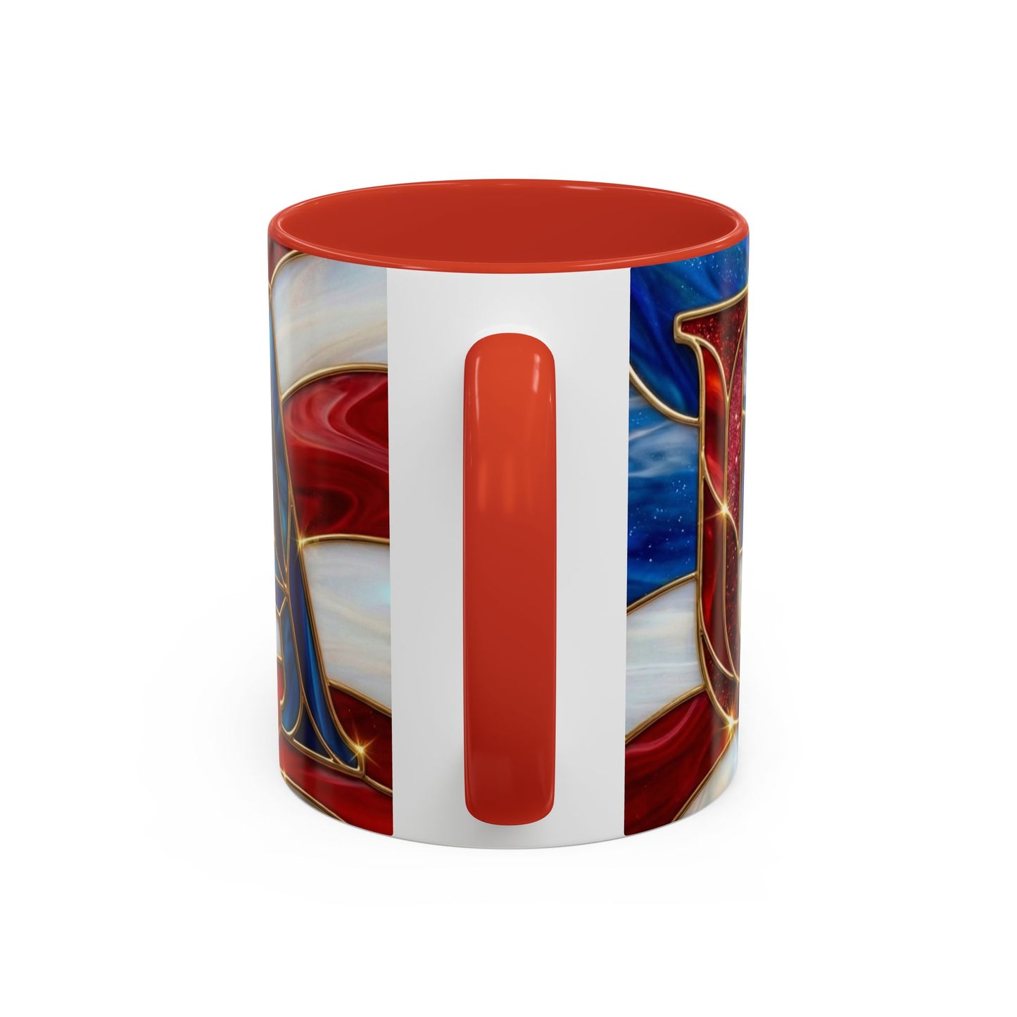 USA Patriotic Coffee Mug, Stained Glass USA Mug, Red White Blue Ceramic Mug, American Flag Style Mug, 11oz 15oz Mug