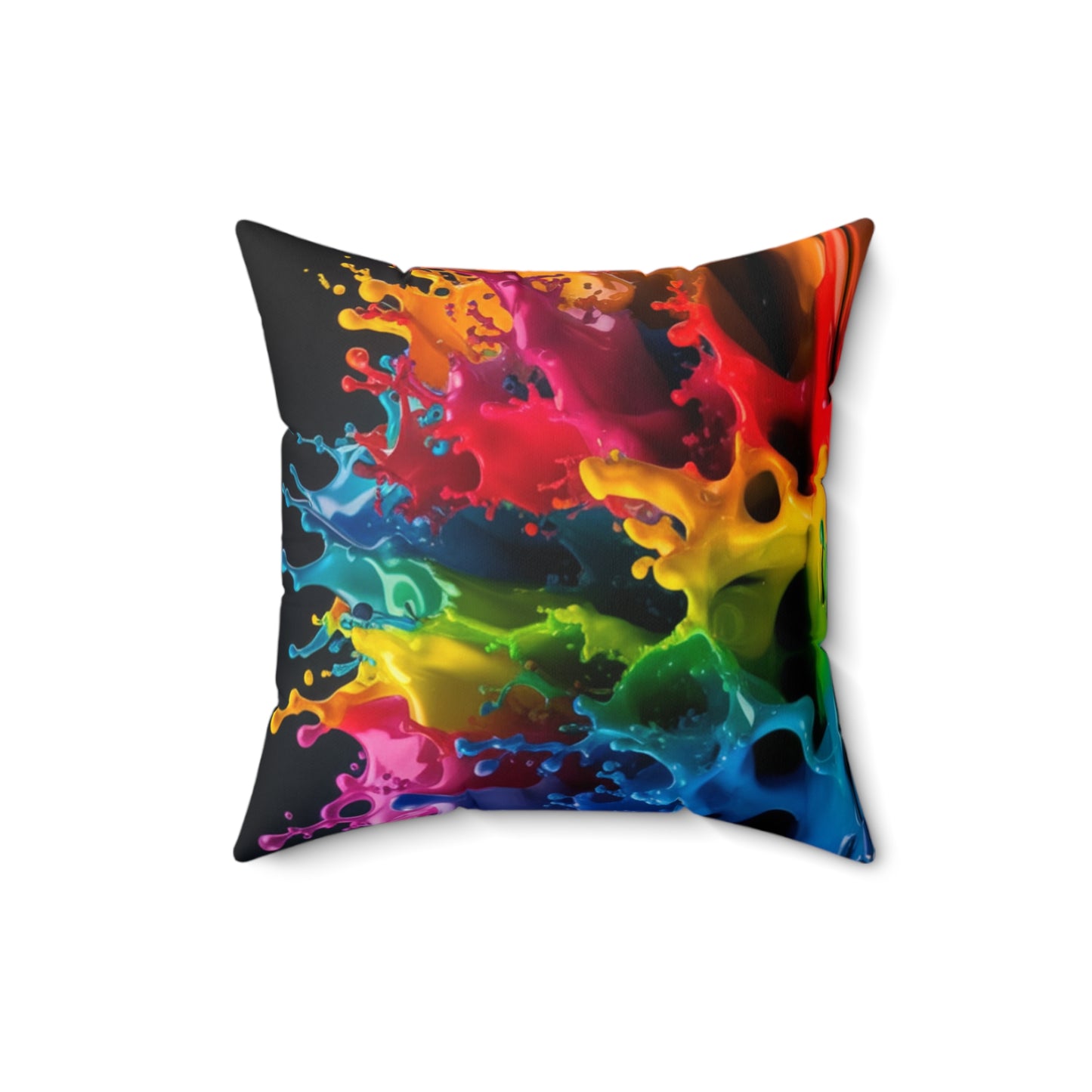 Colorful Splash Art Square Pillow | Vibrant Home Decor