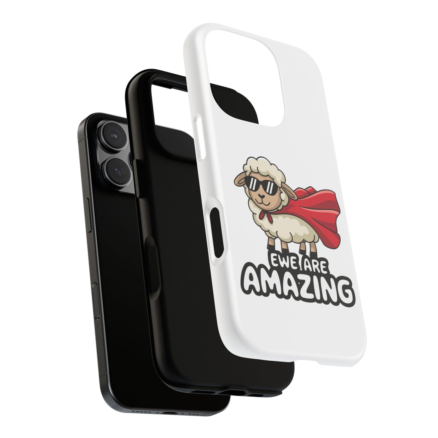 Funny iPhone Case - Cute Sheep Phone Cover - "Ewe Are Amazing" Animal Pun Gift - Motivational iPhone Case - Gift for Her or Him