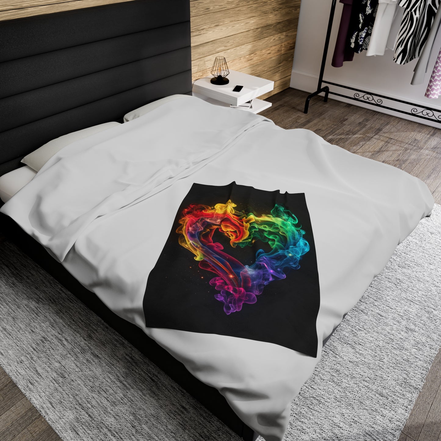 Colorful Smoke Heart Blanket